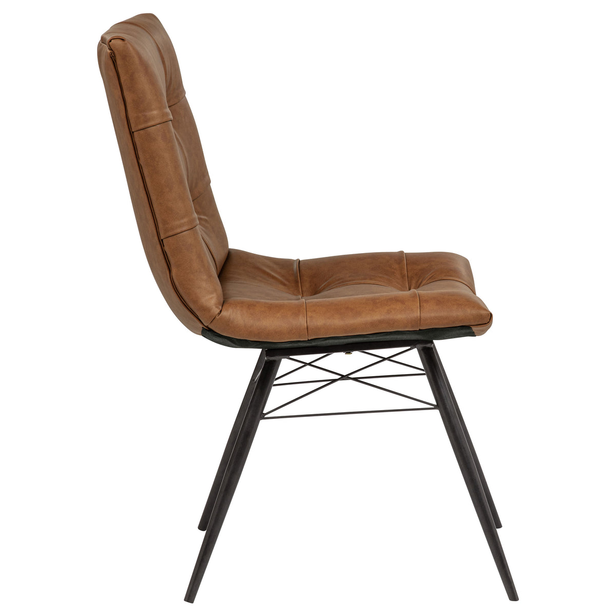 Aiken Button-Tufted Dining Side Chairs, Set of 4 - Gunmetal Metal Legs in Saddle, Charcoal, Forest or Stone β view 16