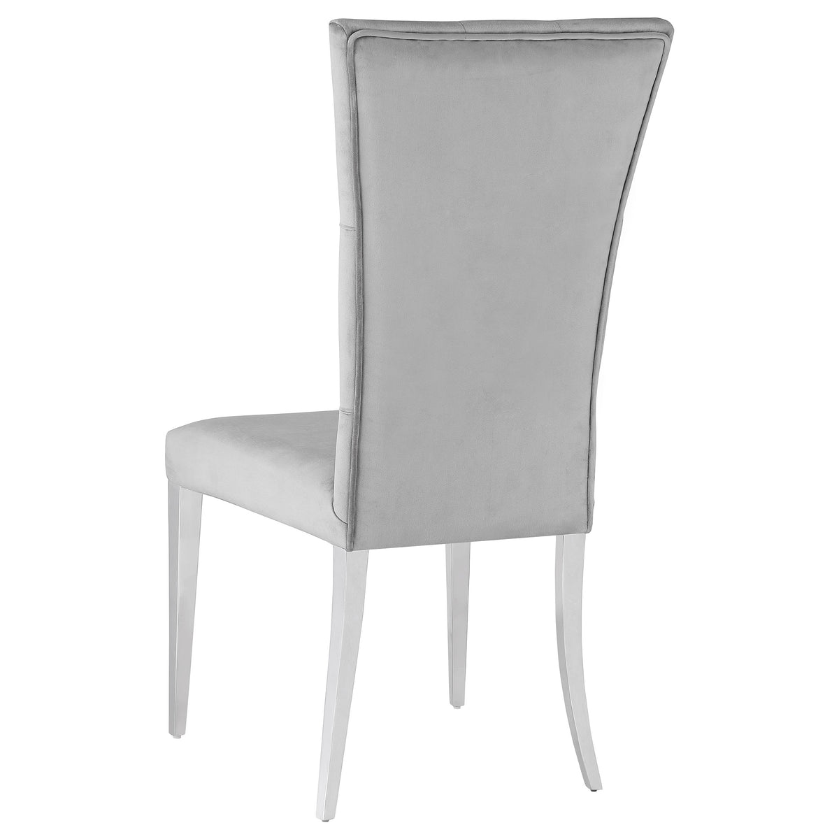 Kerwin 71" Stone Top Dining Table & Sets - White Sintered Stone on Chrome Pedestal with Grey Velvet Chairs – view 18