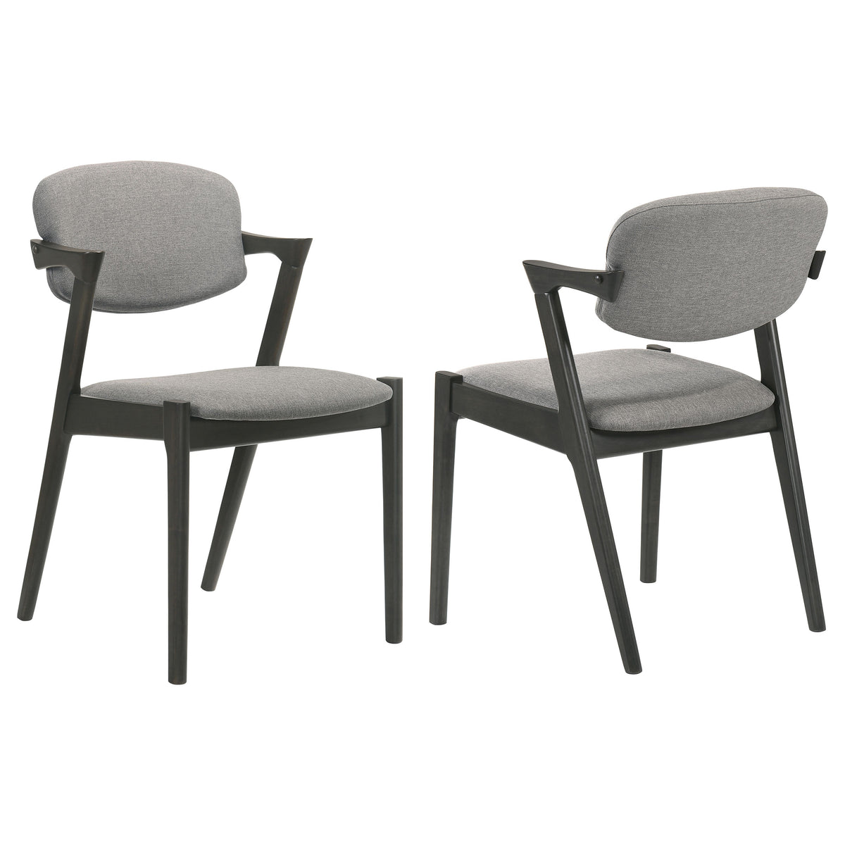 Stevie Mid-Century Z-Frame Padded Dining Arm Chairs (Set of 2)