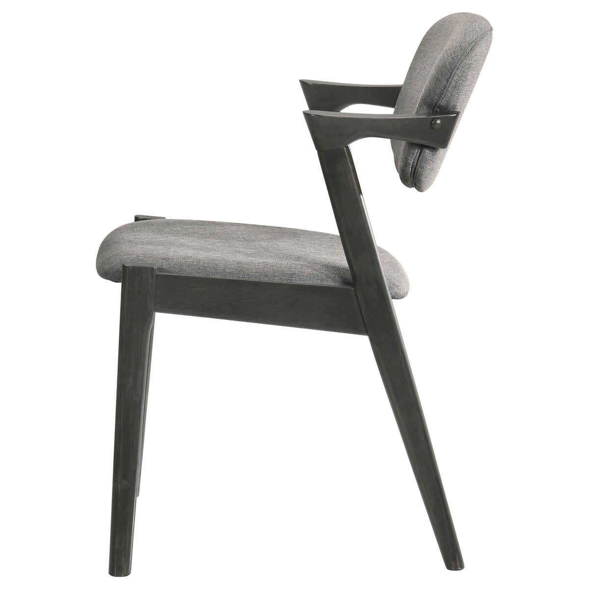 Stevie Mid-Century Z-Frame Padded Dining Arm Chairs (Set of 2) - Black Stain Hardwood with Padded Fabric Seats – view 6