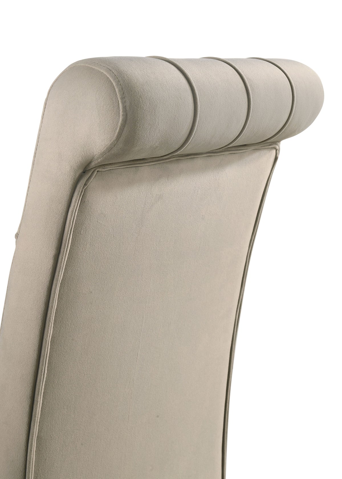 Alana Button-Tufted Dining Side Chairs, Set of 2 - Rolled Top & Nailhead Trim in Sand Velvet or Grey – view 12