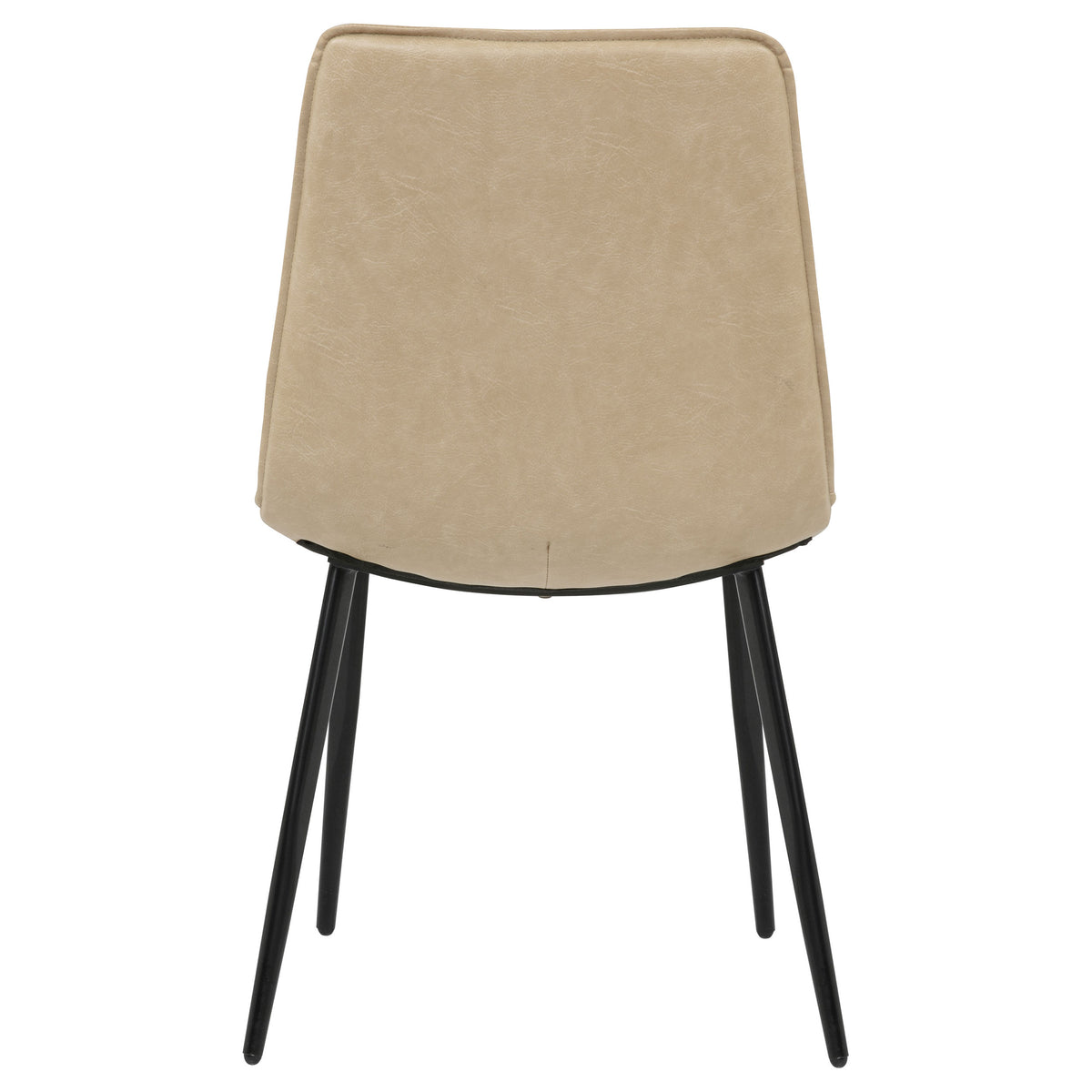 Ortega Upholstered Dining Side Chairs (Set of 2) - Tan Leatherette Bucket Seat on Black Metal Legs – view 8