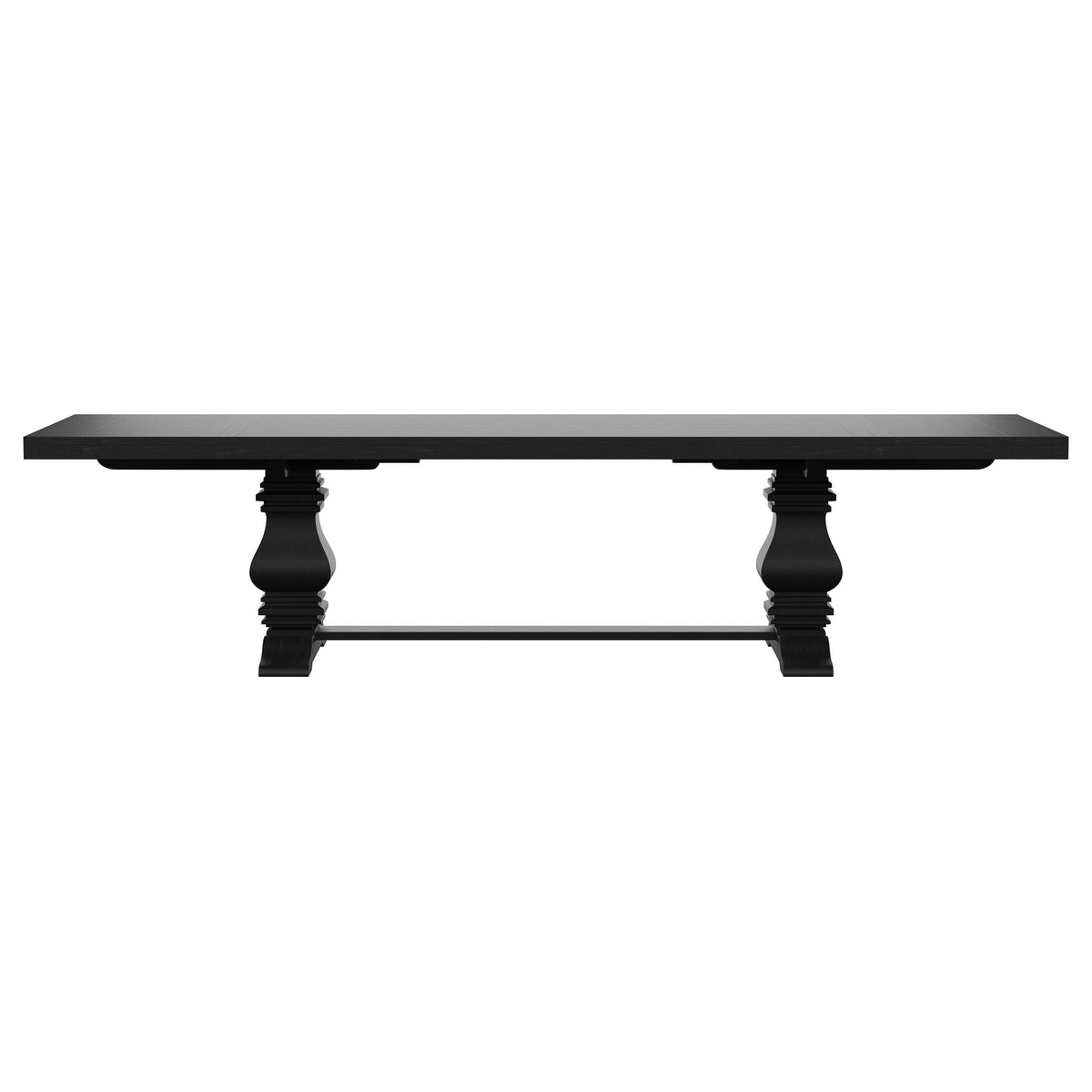 Baney Extension Dining Collection - Distressed Black Trestle Table, Round Pedestal Table, Sideboard & Wingback Chairs – view 13
