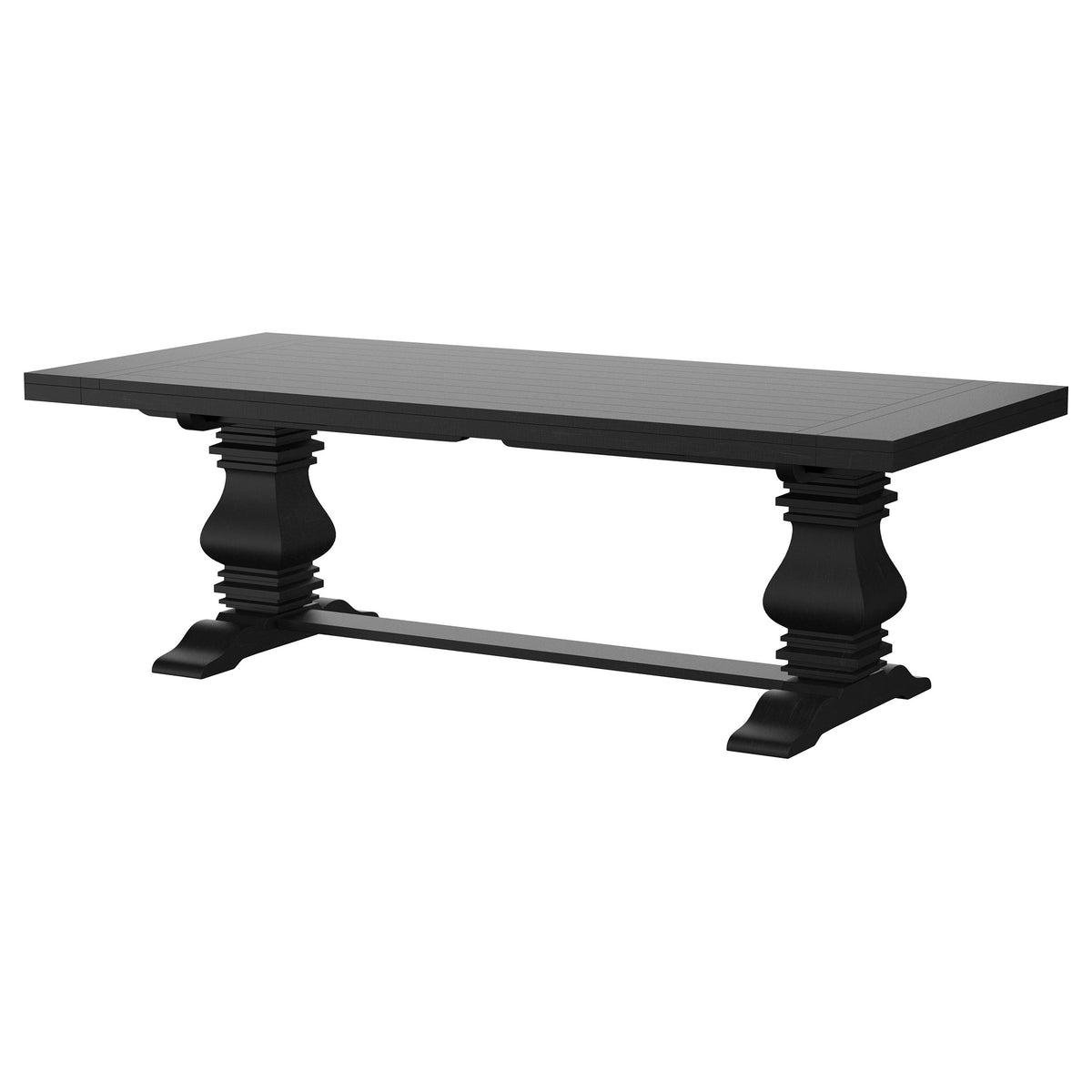 Baney Extension Dining Collection - Distressed Black Trestle Table, Round Pedestal Table, Sideboard & Wingback Chairs – view 16