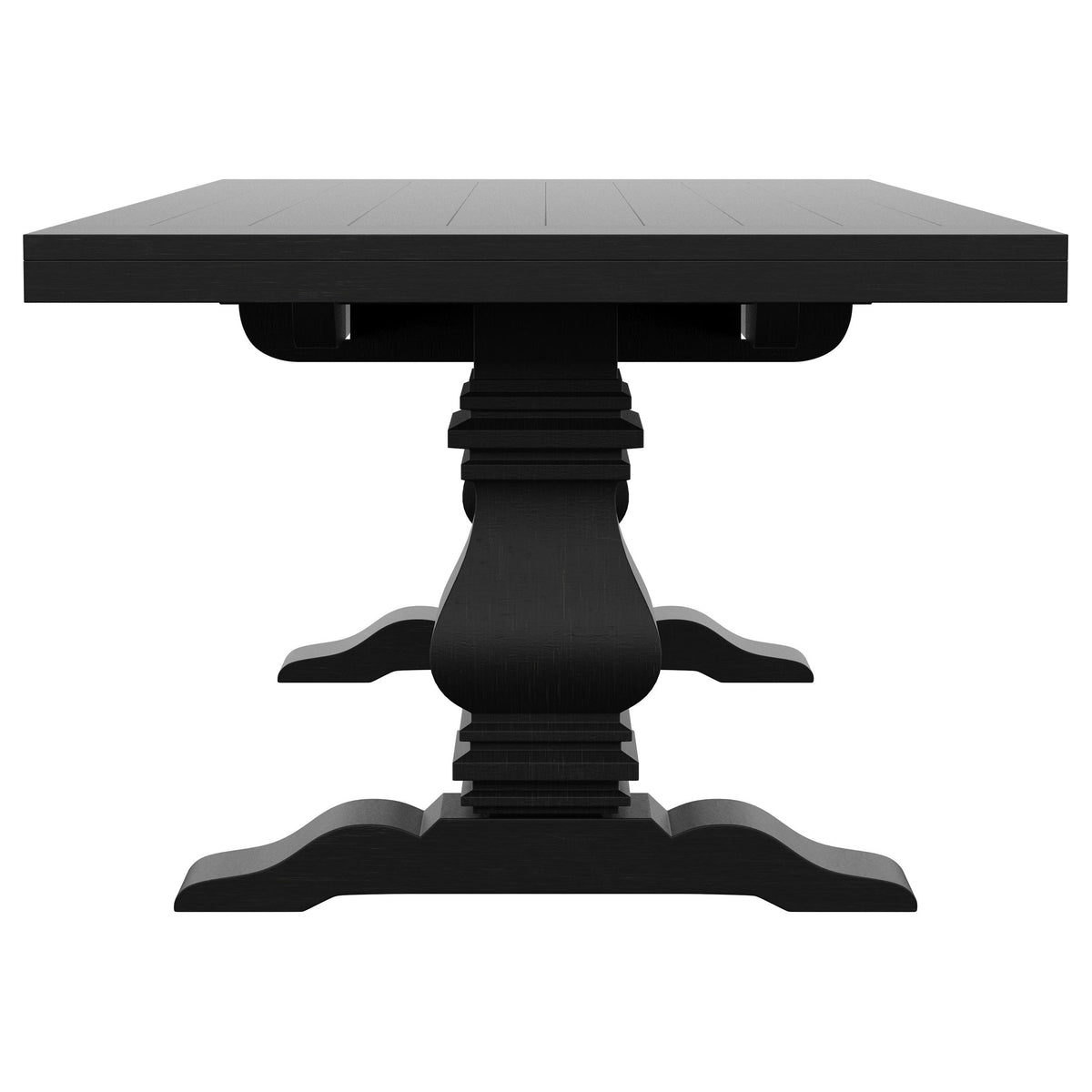 Baney Extension Dining Collection - Distressed Black Trestle Table, Round Pedestal Table, Sideboard & Wingback Chairs – view 17