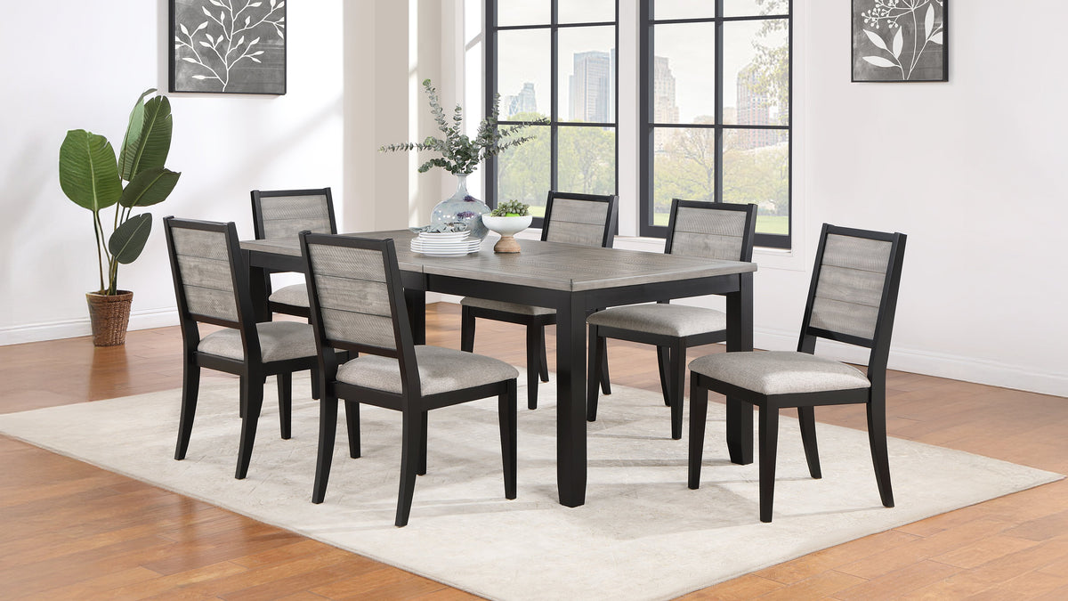 Elodie 60-78" Extension Dining Table & Sets - 7pcs- Table + 6 Side Chairs