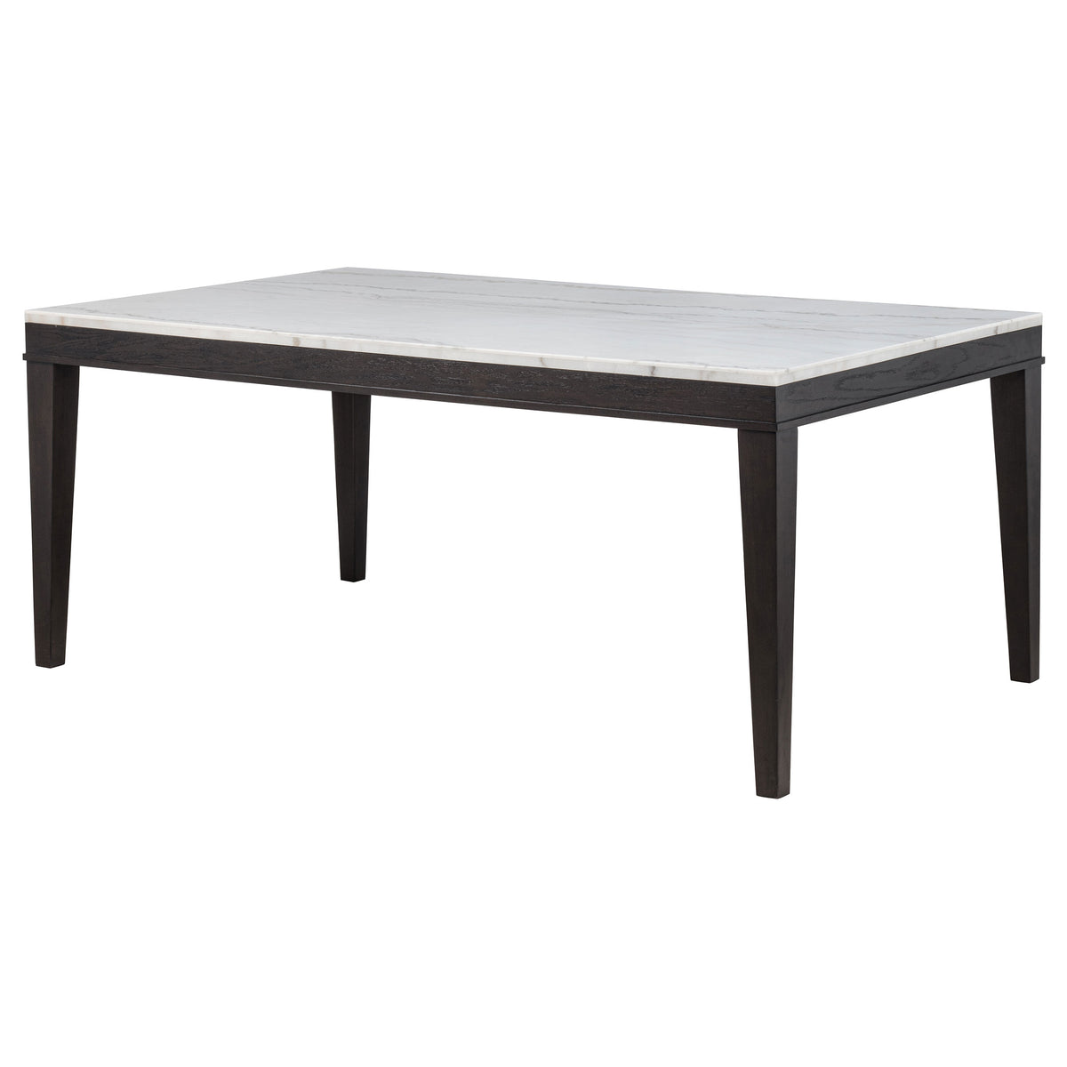 Averill 72" White Marble Top Dining Table & 7-Piece Sets - Coffee Bean Base with Tan or Dark Grey Chairs – view 10