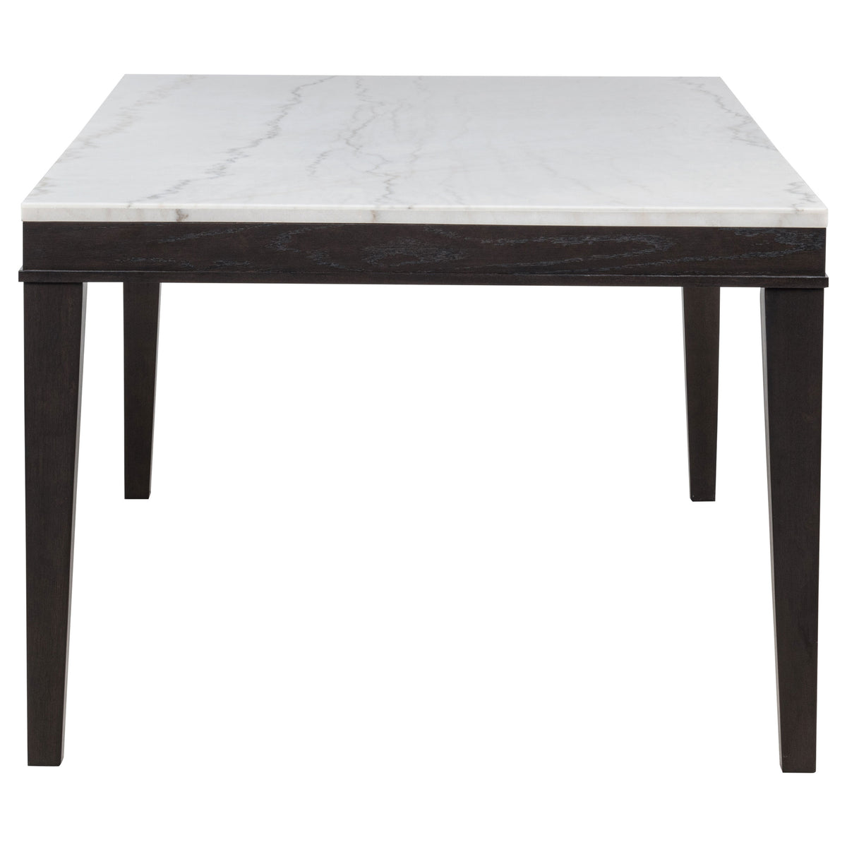 Averill 72" White Marble Top Dining Table & 7-Piece Sets - Coffee Bean Base with Tan or Dark Grey Chairs – view 11