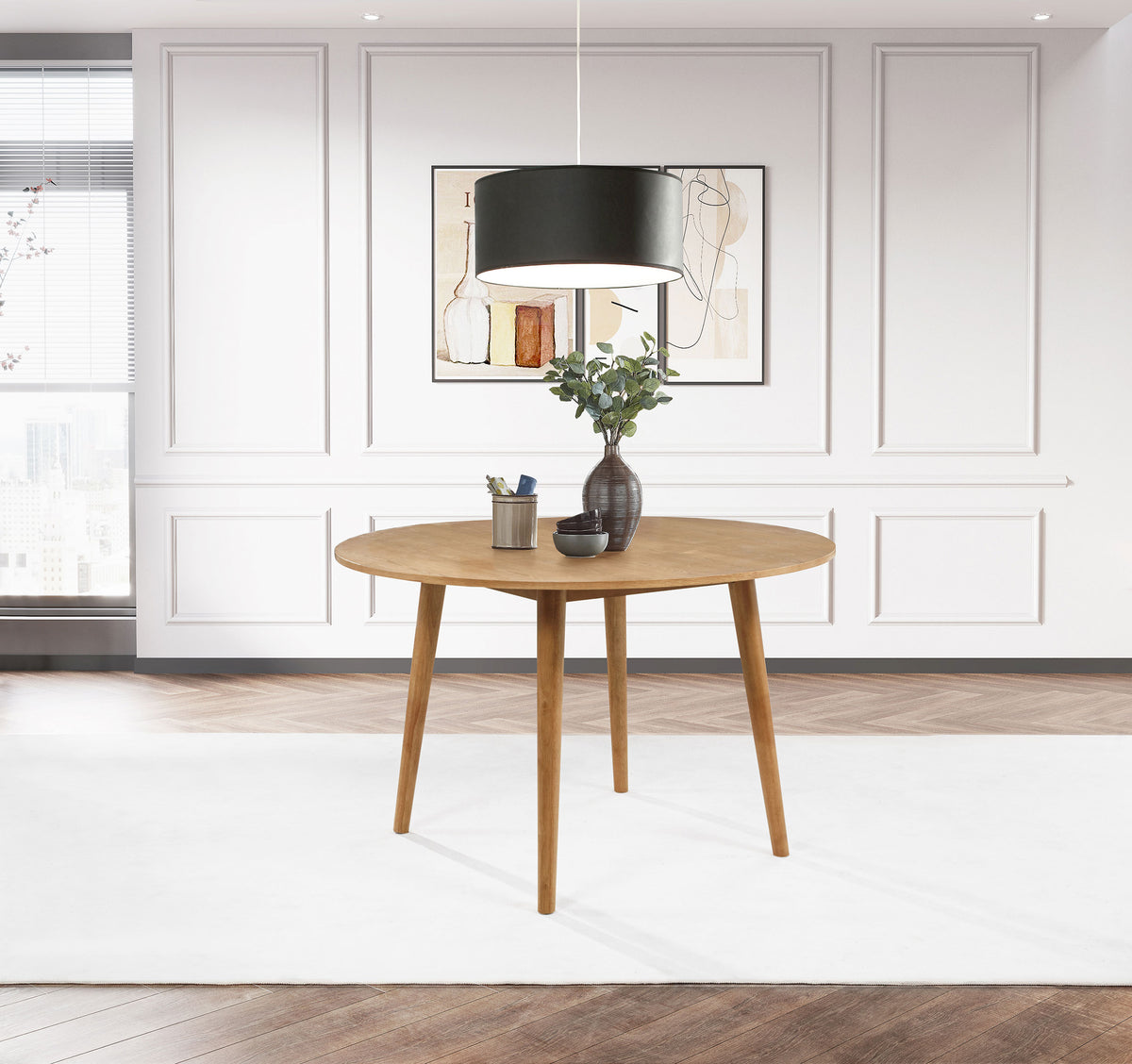Andrews Round & Rectangular Dining Collection - Windsor Spindle-Back Chairs in Light Ash, White or Black – view 1