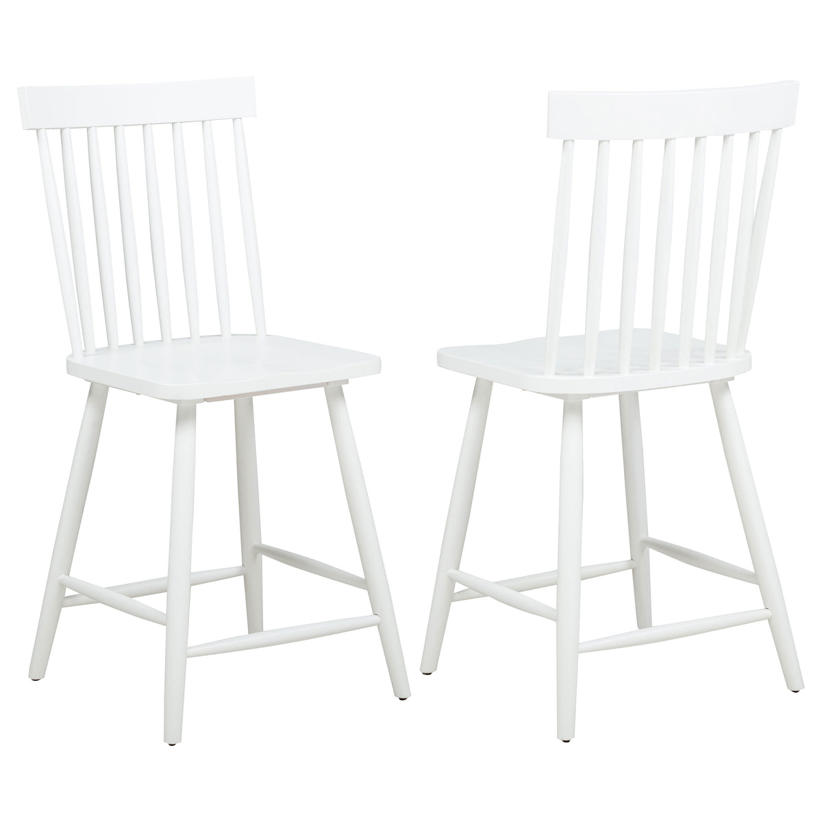 Andrews 48" Round Counter Height Dining Table & Windsor Chairs - Set of 2 Counter Chairs - White