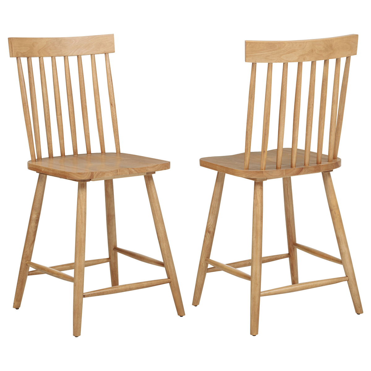 Andrews 48" Round Counter Height Dining Table & Windsor Chairs - Set of 2 Counter Chairs - Light Ash