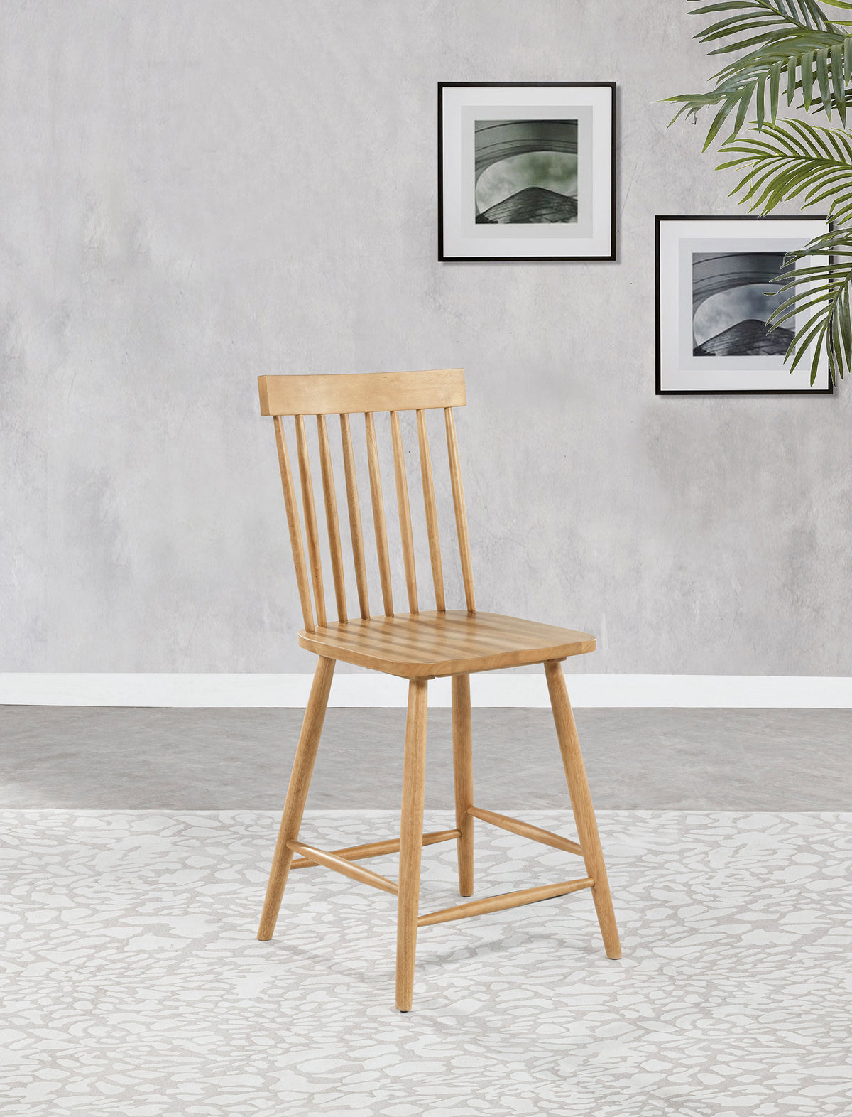 Andrews 48" Round Counter Height Dining Table & Windsor Chairs - Light Ash with Ash, White or Black Chairs - lifestyle