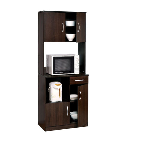 Quintus Kitchen Cabinet - 4 Doors & Drawer Storage in Espresso