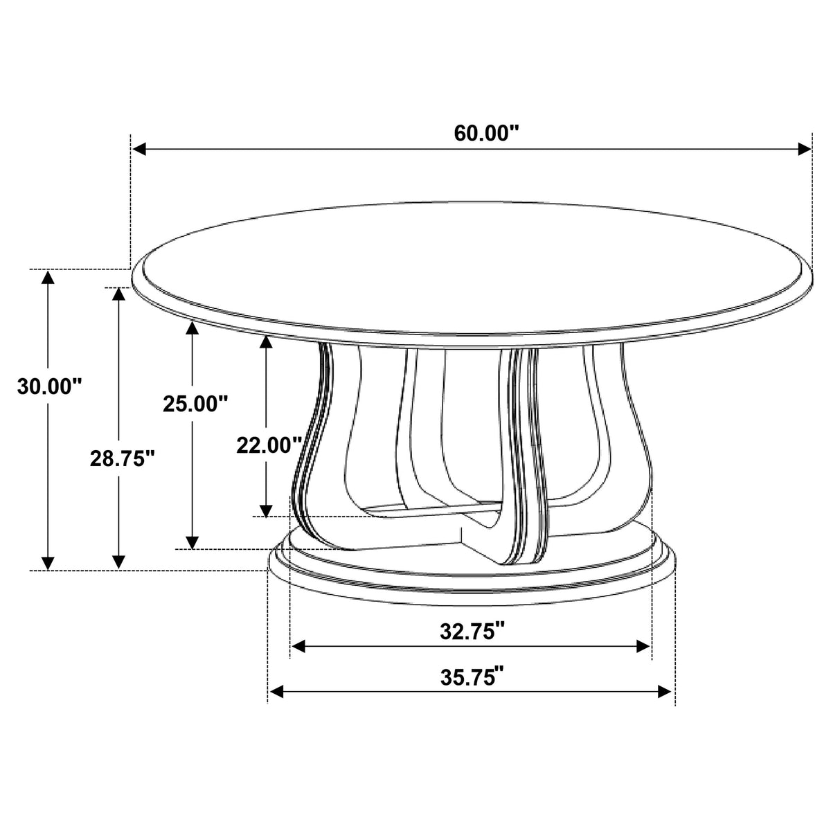 Trofello 60" Round Pedestal Dining Table & Set - Modern Farmhouse White Washed with Beige Chairs – view 8