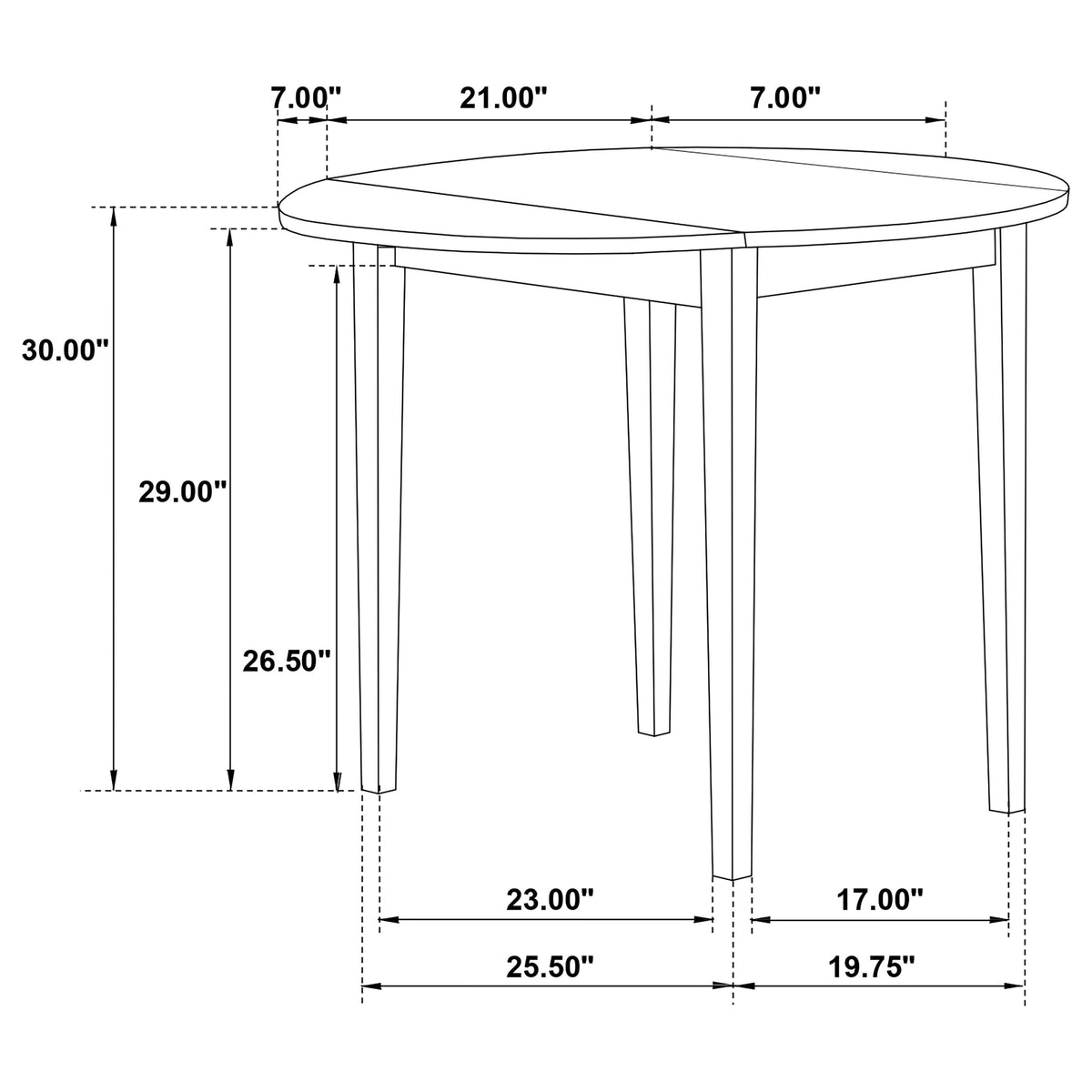 Bucknell 3-Piece Round Drop Leaf Dining Set - Ladder-Back Chairs in White, Natural or Cappuccino – view 20