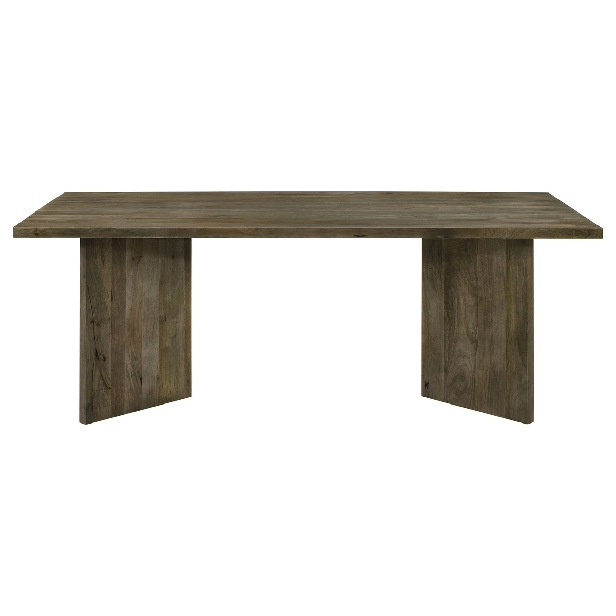 Tyler 80" Solid Mango Wood Dining Table & Chevron Sideboard - V-Shaped Base in Mango Brown – view 4