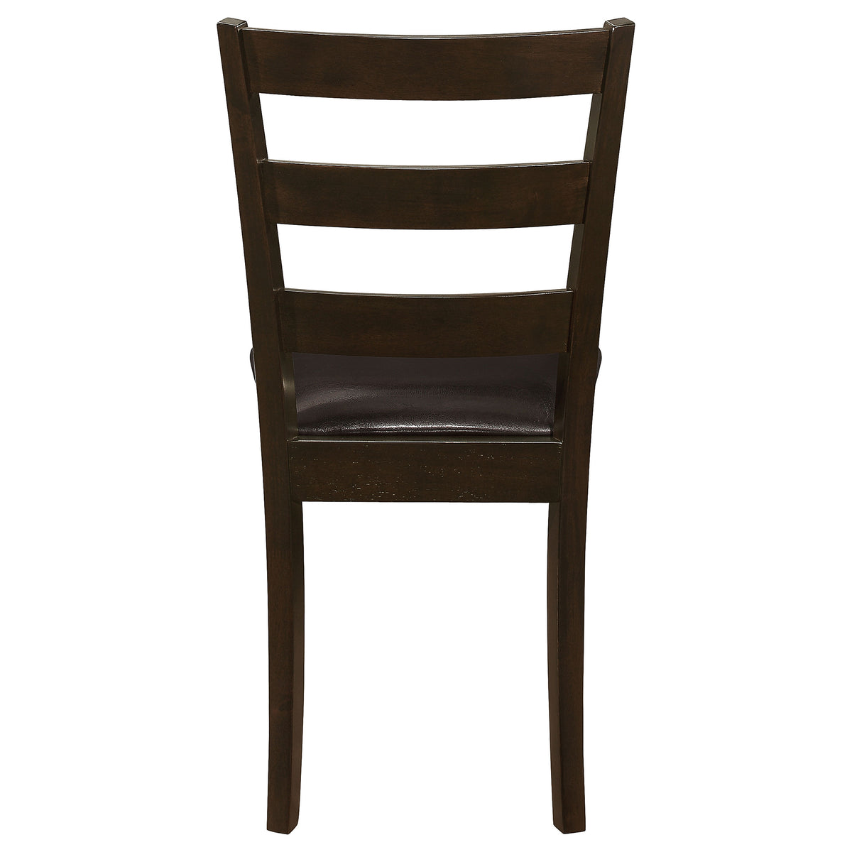 Guillen 5-Piece Dining Set with Bench - Cappuccino Table, 3 Ladder-Back Chairs & Leatherette Seats – view 10