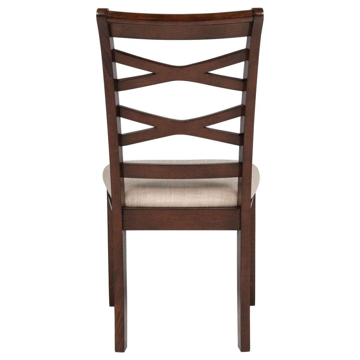 Barton 5-Piece Round Dining Set - Double Cross-Back Chairs with Tan Seats in Dark Brown β view 12
