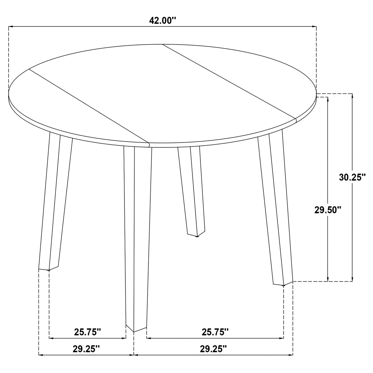 Catley 5-Piece Round Drop Leaf Dining Set - Dark Coffee Table with Ivory Upholstered Chairs – view 18