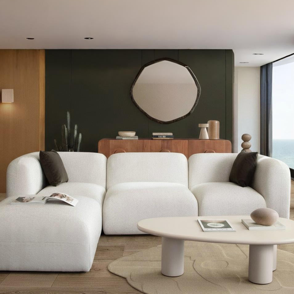 Echo 4PC Reversible Sectional in Cream Fabric