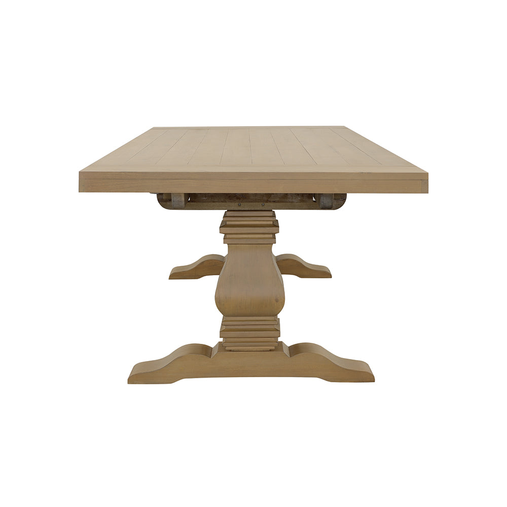Florence French Country Dining - 126" Trestle Extension Table, 60" Round Pedestal Table & Sideboard in Rustic Honey – view 12