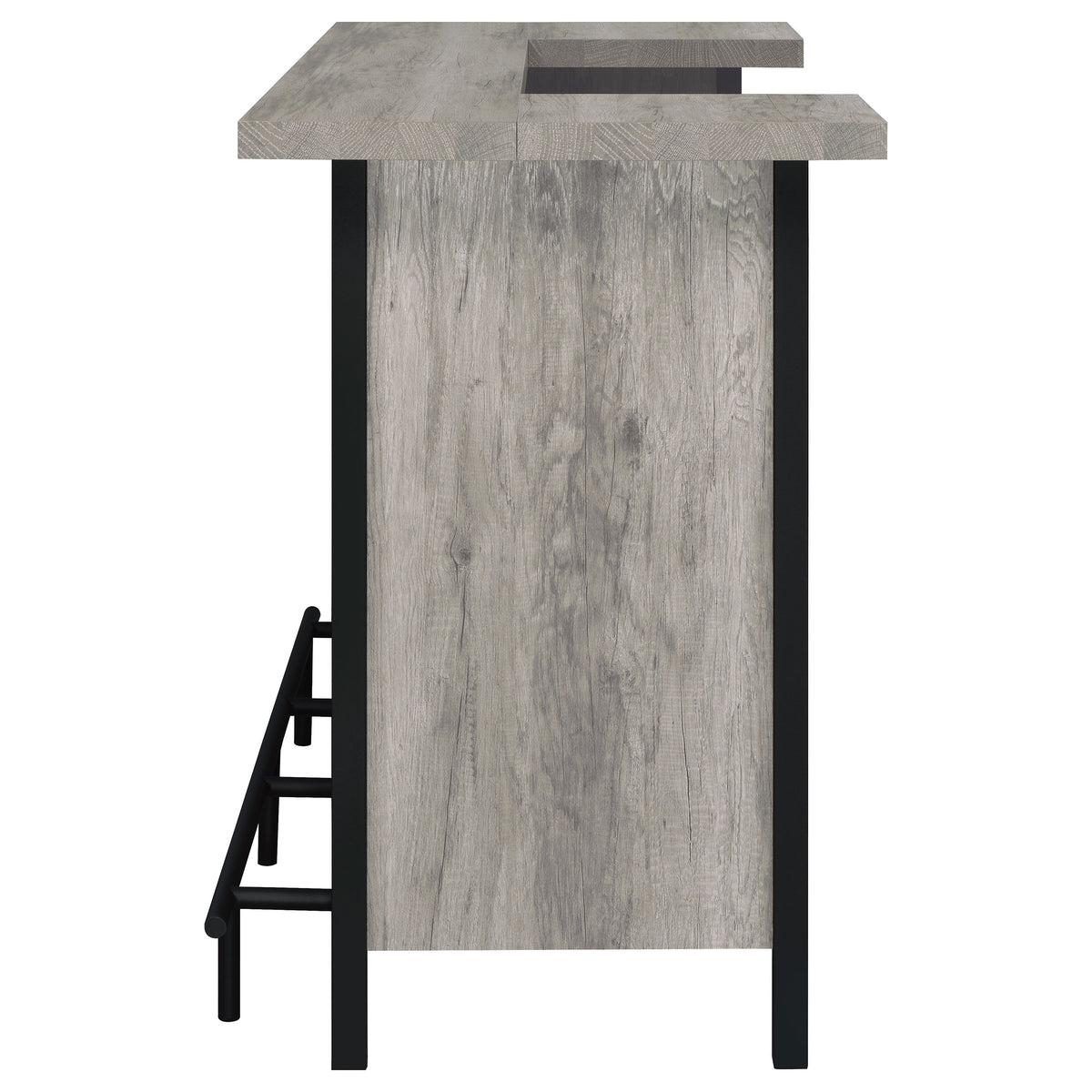 Bellemore U-Shaped Home Bar with Wine & Stemware Storage - Farmhouse Grey Driftwood – view 6