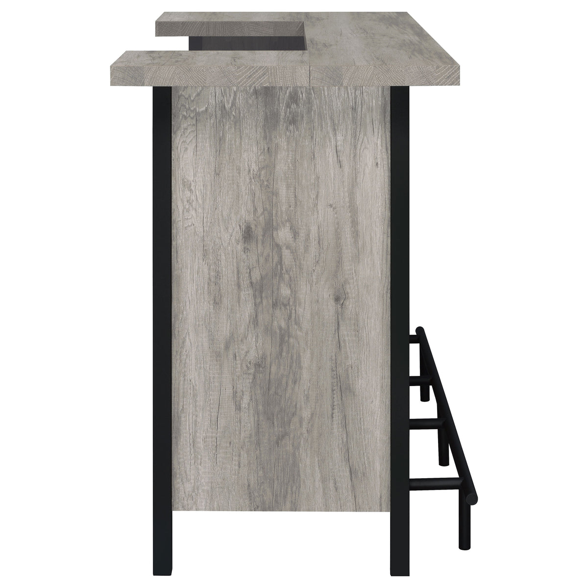 Bellemore U-Shaped Home Bar with Wine & Stemware Storage - Farmhouse Grey Driftwood – view 9