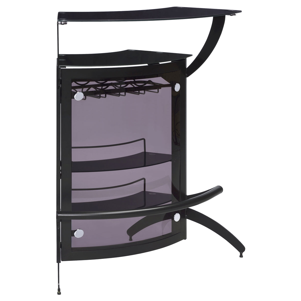Dallas Curved Home Bar Unit & 3-Piece Bar Set - Single Bar Unit