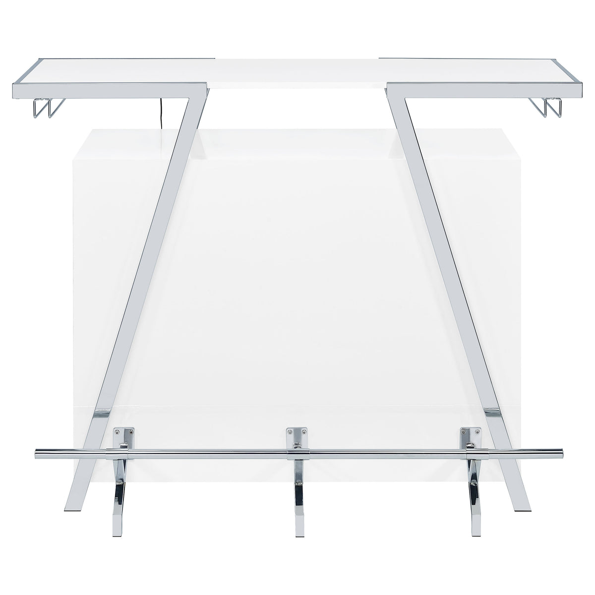 Araceli Freestanding Home Bar Cabinet with Color-Changing LED - White High Gloss & Chrome – view 15