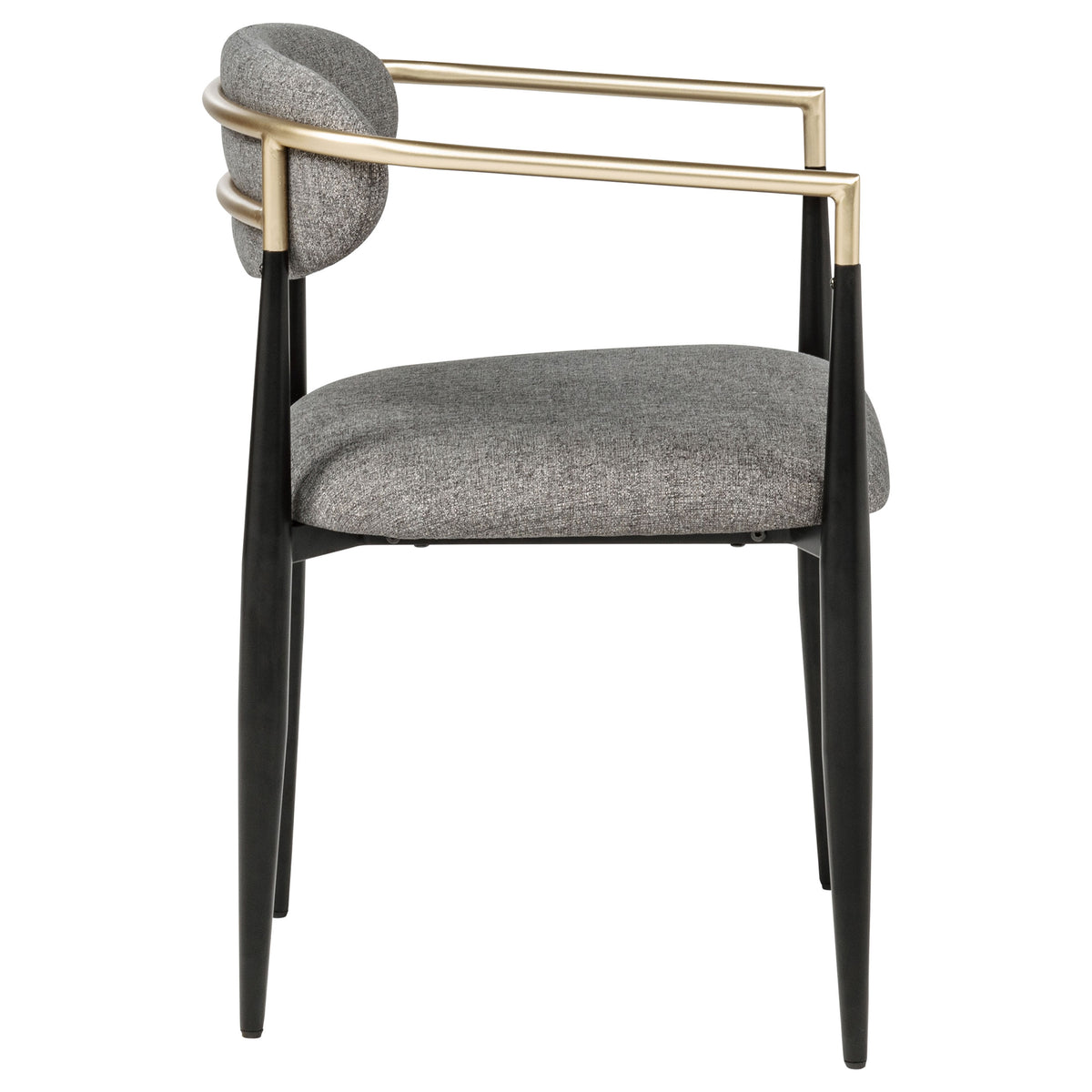 Bradbury Upholstered Dining Arm Chairs, Set of 2 - Oval Back with Black Metal Frame & Gold Accents – view 10