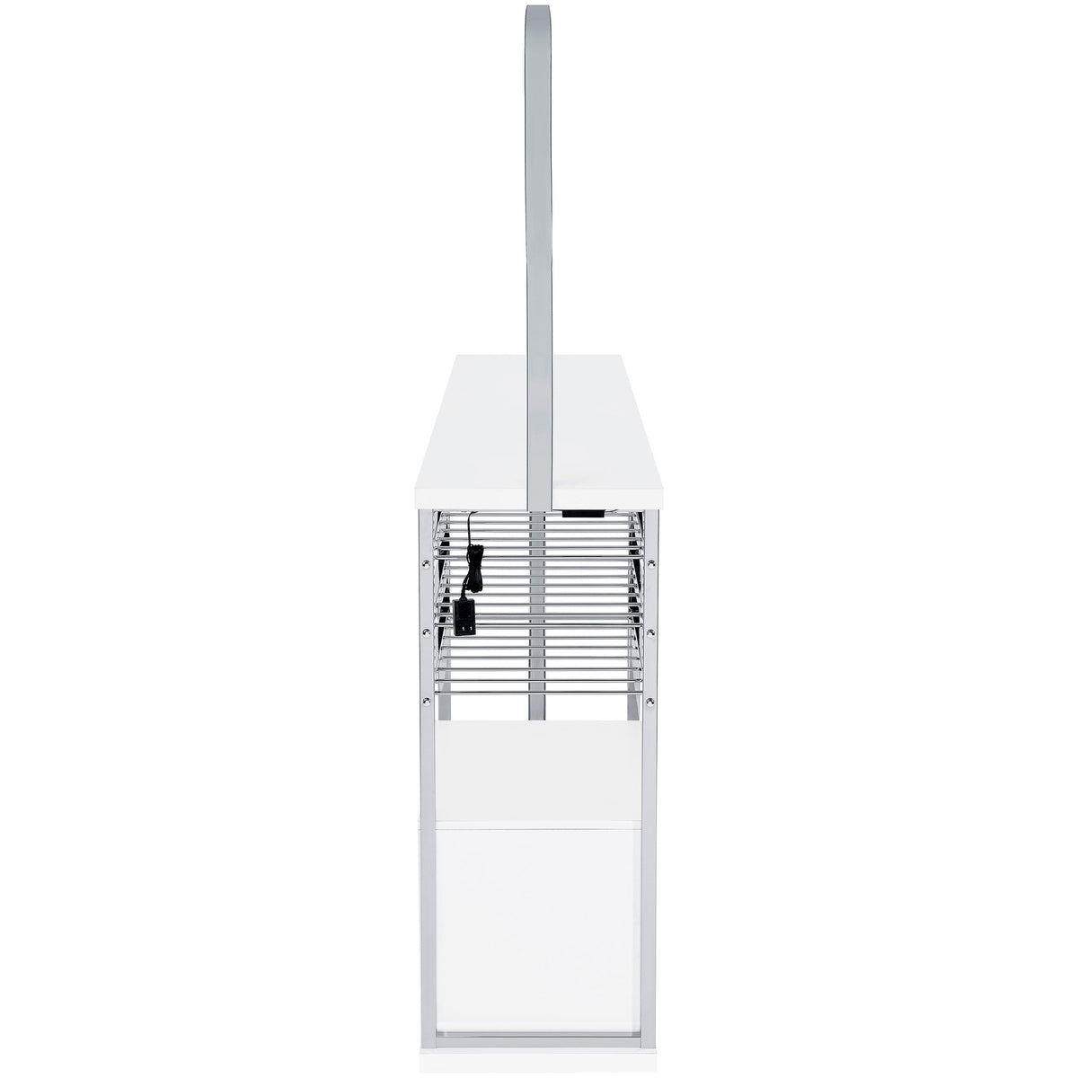 Risley Circular LED Wine Cabinet - 21-Bottle Bar with Stemware Rack in White High Gloss & Chrome โ view 17