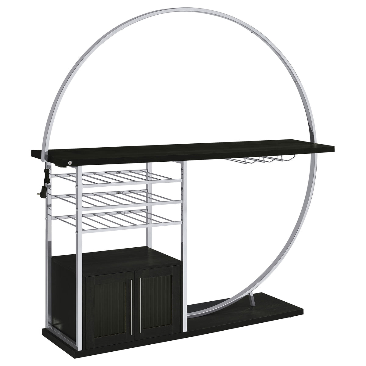 Risley Circular LED Wine Cabinet - Dark Charcoal