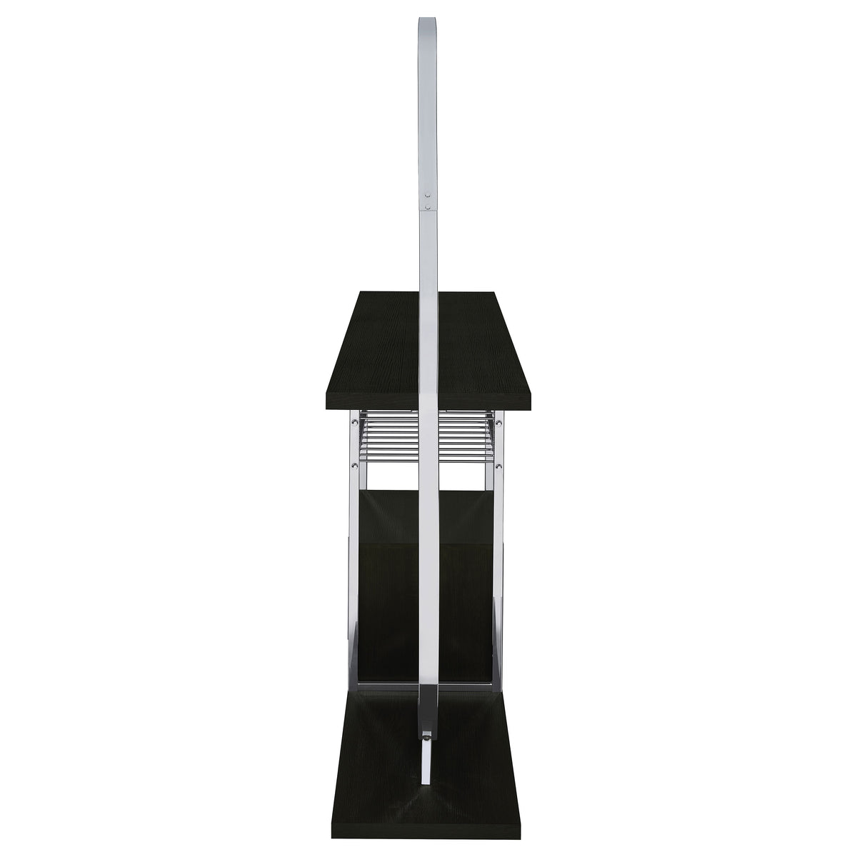 Risley Circular LED Wine Cabinet - 21-Bottle Storage & Stemware Rack in Dark Charcoal & Chrome – view 13
