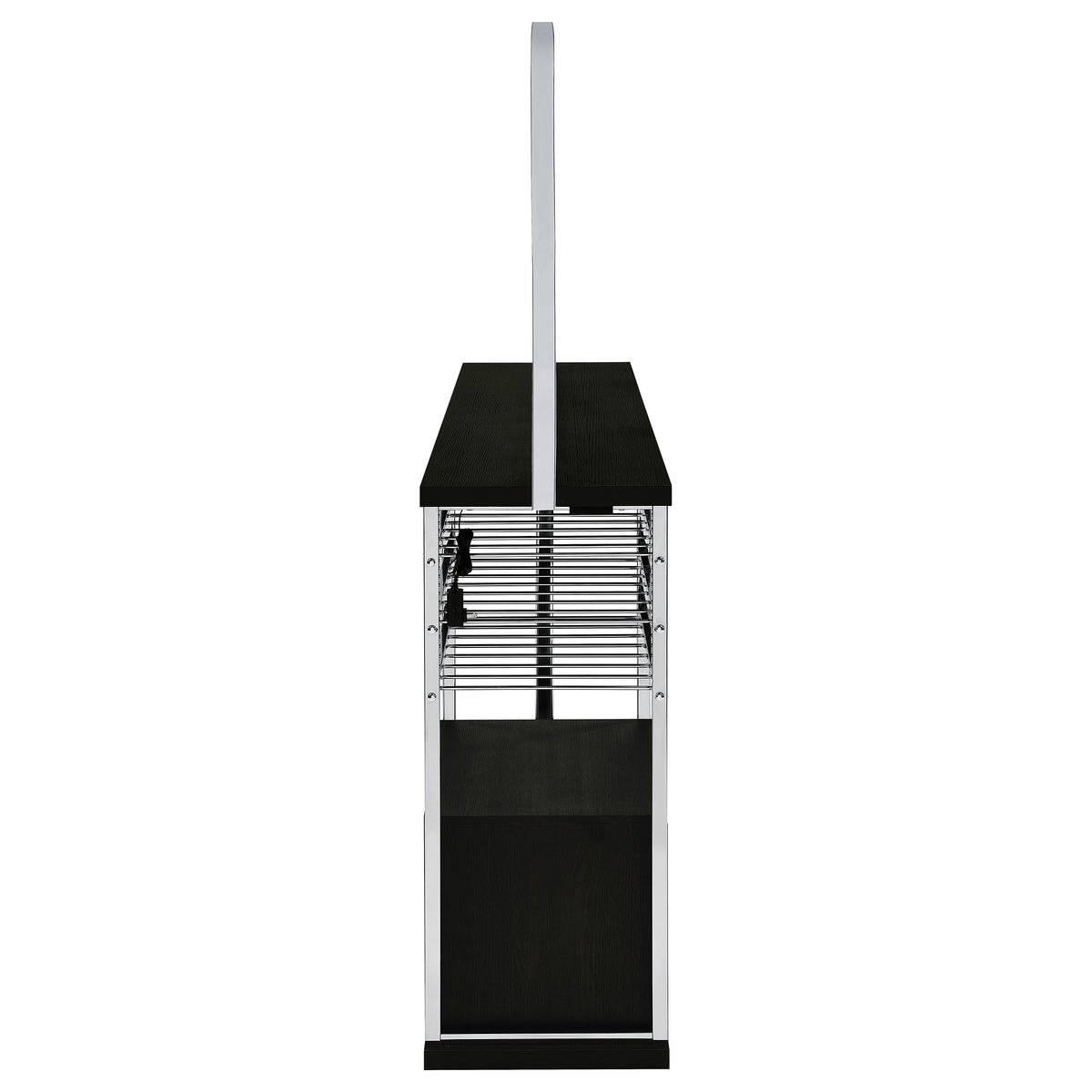 Risley Circular LED Wine Cabinet - 21-Bottle Storage & Stemware Rack in Dark Charcoal & Chrome – view 16