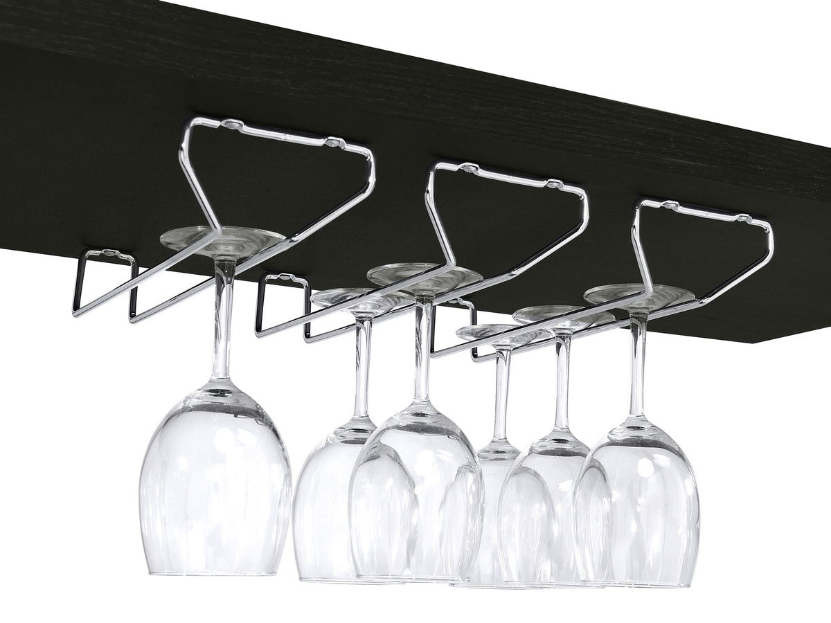 Risley Circular LED Wine Cabinet - 21-Bottle Storage & Stemware Rack in Dark Charcoal & Chrome – view 17