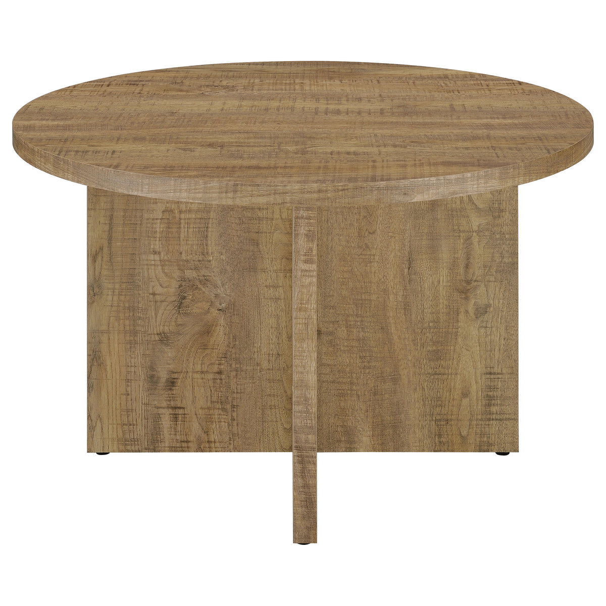 Jamestown 47" Round Dining Table - X-Cross Plank Pedestal Base in Textured Mango Finish – view 3