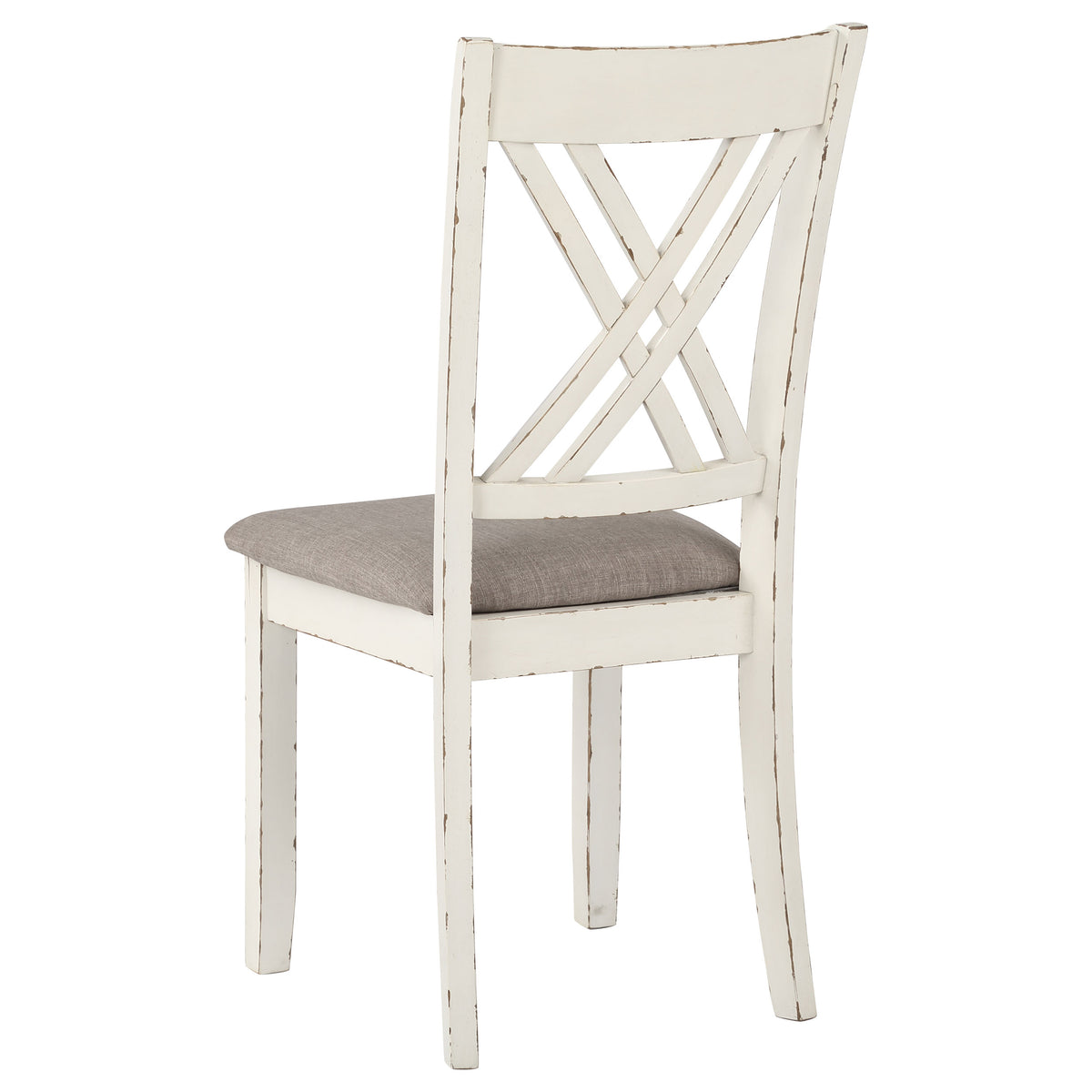 Fortress 7-Piece Farmhouse Dining Set - Chestnut Table Top on Vintage Vanilla with Double-Cross Back Chairs – view 9