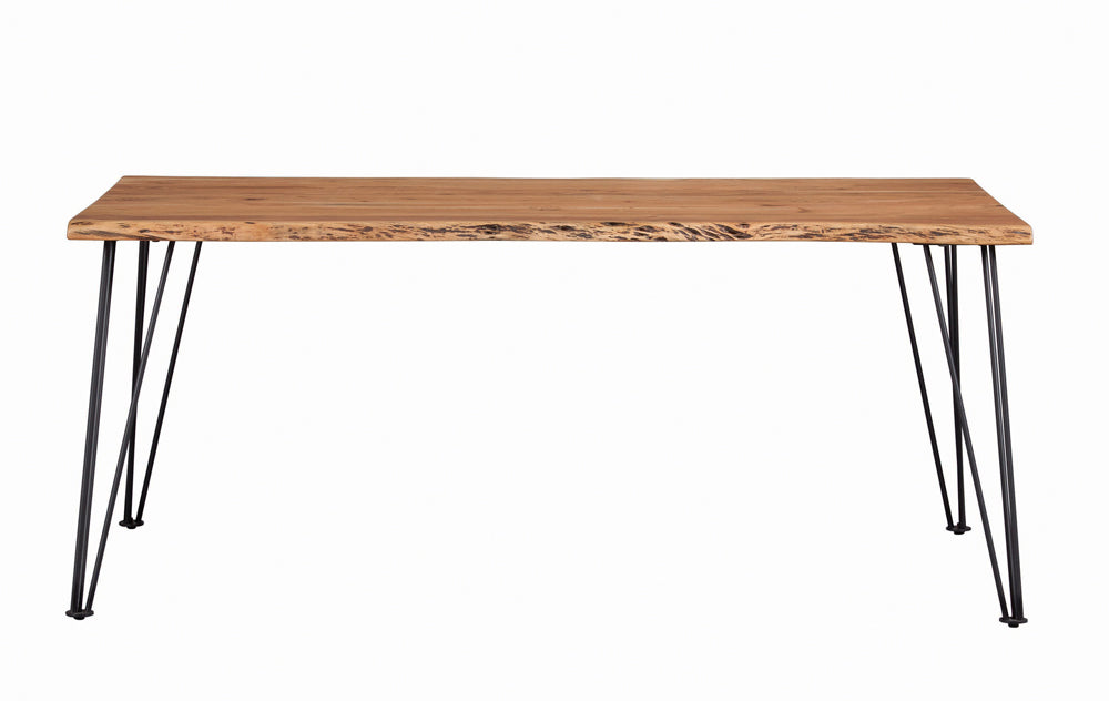 Sherman 71" Live Edge Acacia Dining Table & 60" Bench - Industrial Gunmetal Hairpin Legs – view 5