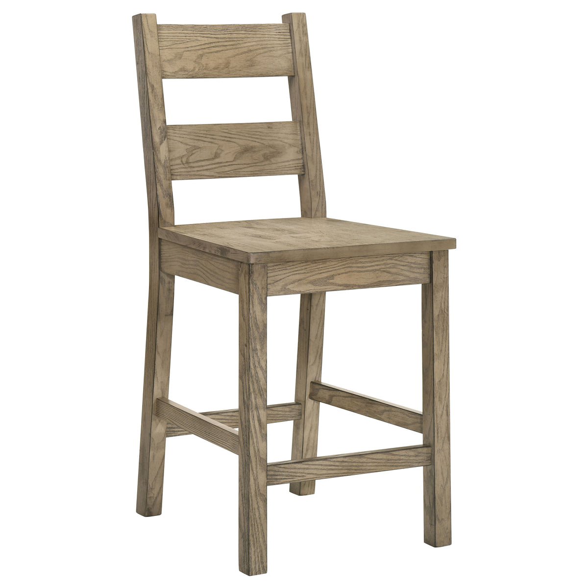 Cardova Square Counter Height Dining Table & Set - Rustic Vineyard Oak with Ladder-Back Chairs – view 19