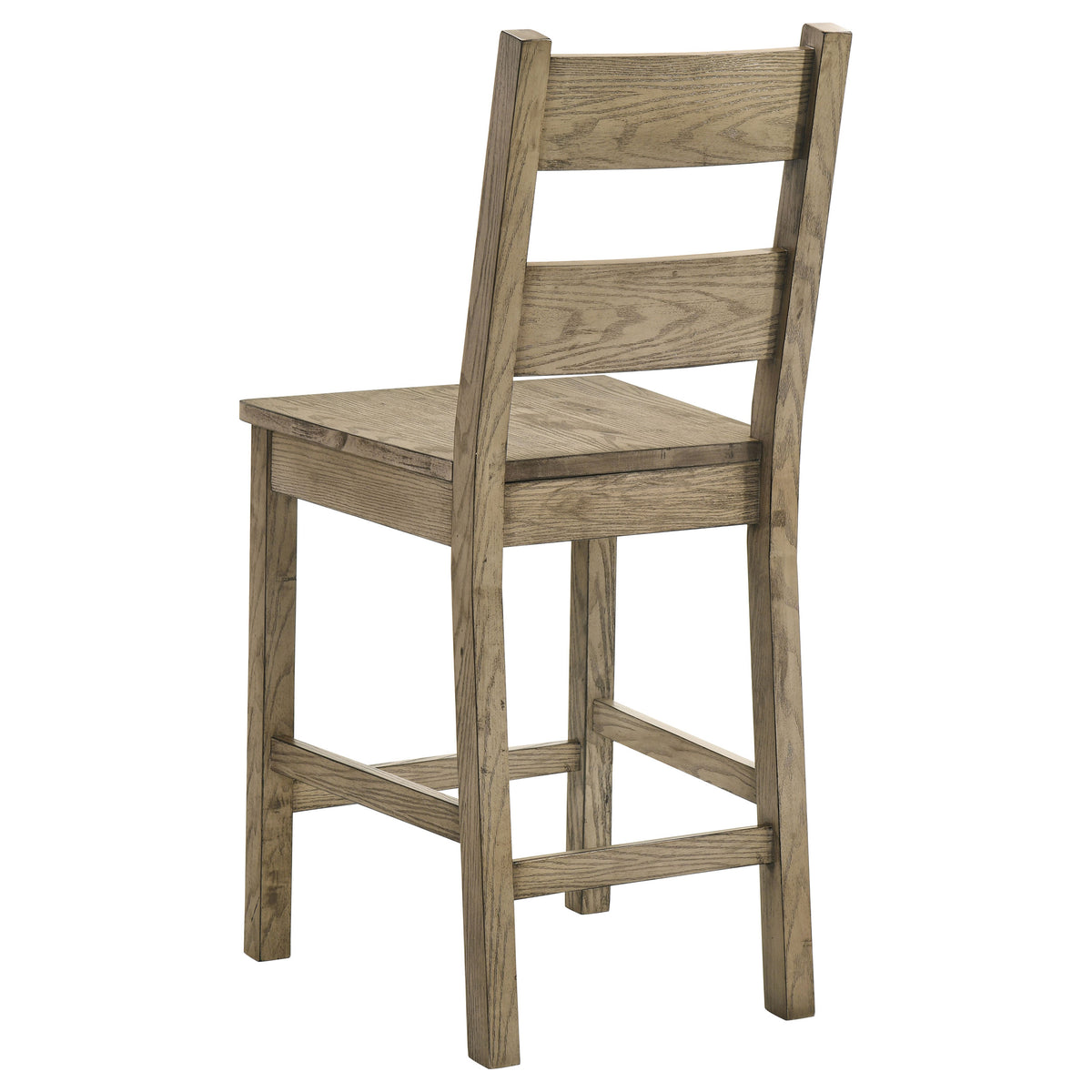 Cardova Square Counter Height Dining Table & Set - Rustic Vineyard Oak with Ladder-Back Chairs