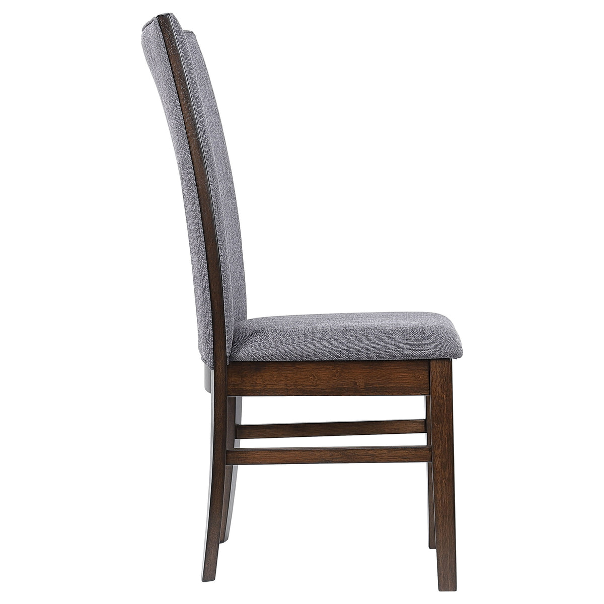 Sherwood 72" Reeded Dining Table & Sets - Stone Top on Brown Rubberwood Base with Grey Upholstered Chairs – view 19