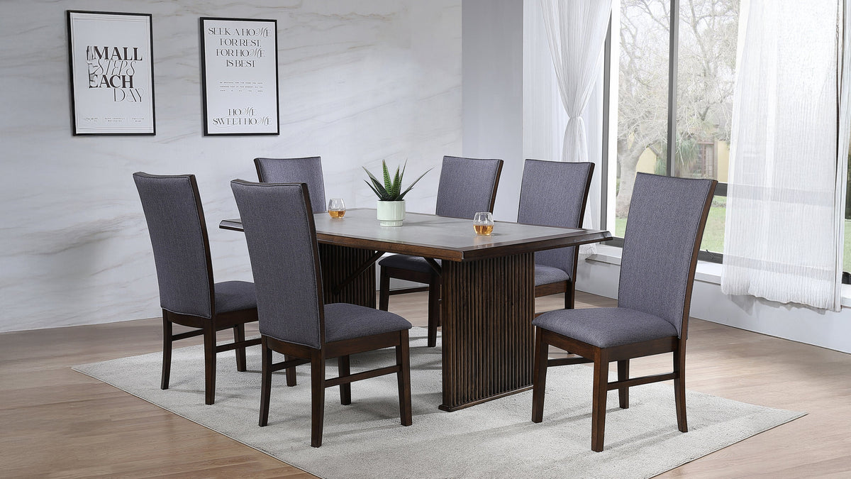 Sherwood 72" Reeded Dining Table & Sets - 7pcs- Table + 6 Side Chairs