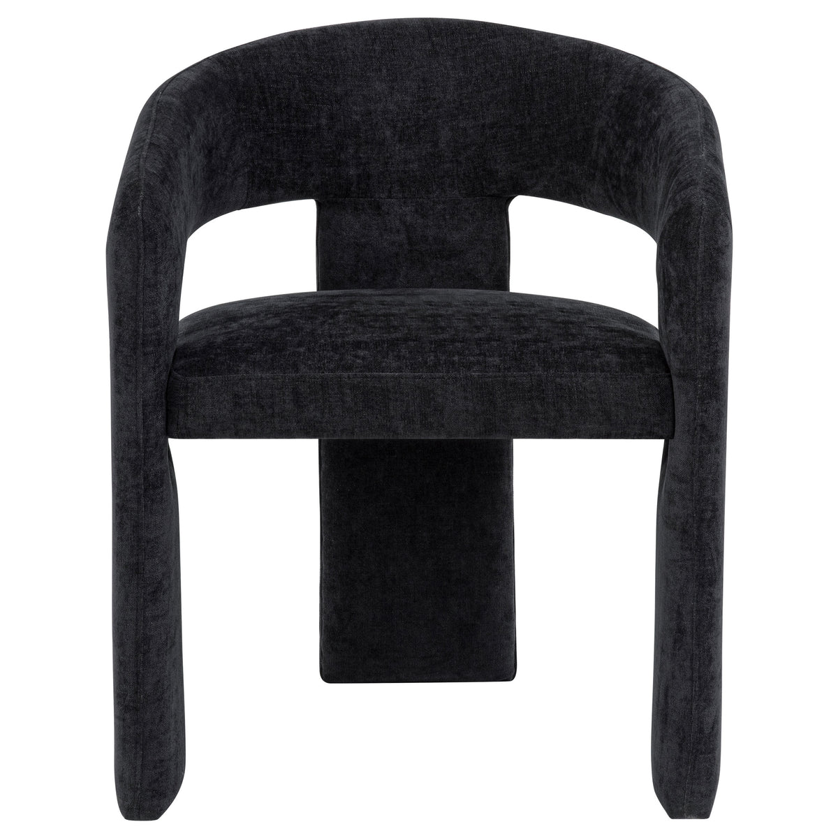 Carlow Sculptural Upholstered Dining Arm Chairs - Wraparound Back in Black or White, Set of 2 – view 6