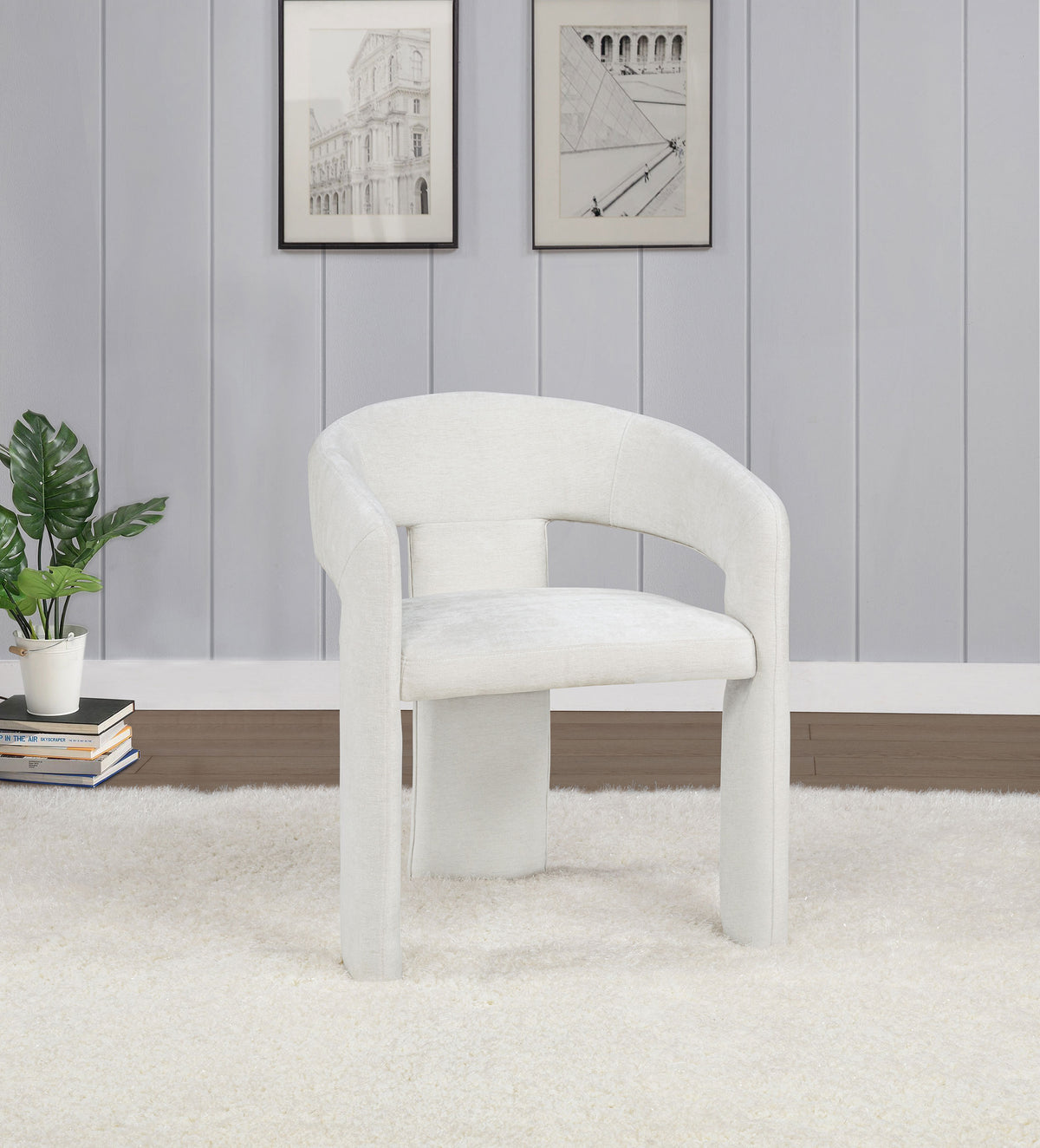 Carlow Sculptural Upholstered Dining Arm Chairs - Wraparound Back in Black or White, Set of 2 – view 2