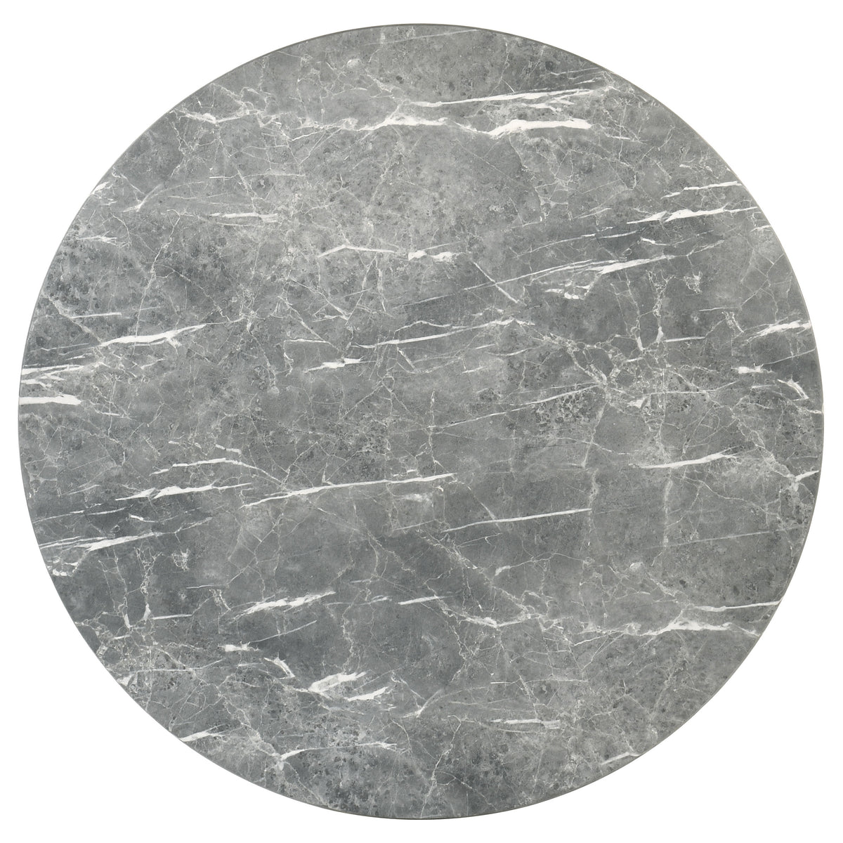 Franklin 50" Round Pedestal Dining Table & Set - Grey Stone-Look Top with Upholstered Side Chairs – view 5