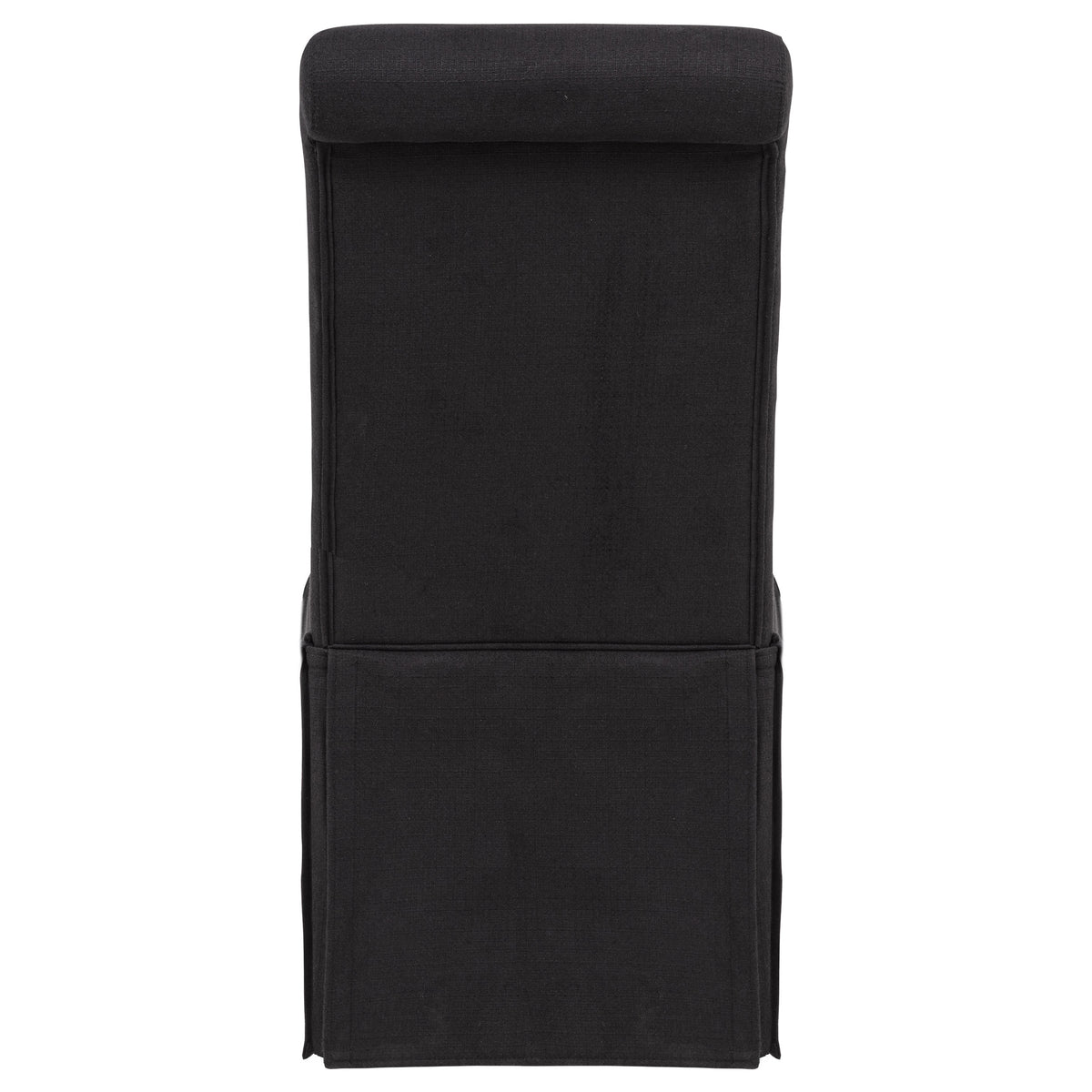 Shawna Skirted Parson Dining Chairs (Set of 2) - Tall Rolled-Top Back in Black or White Fabric – view 9