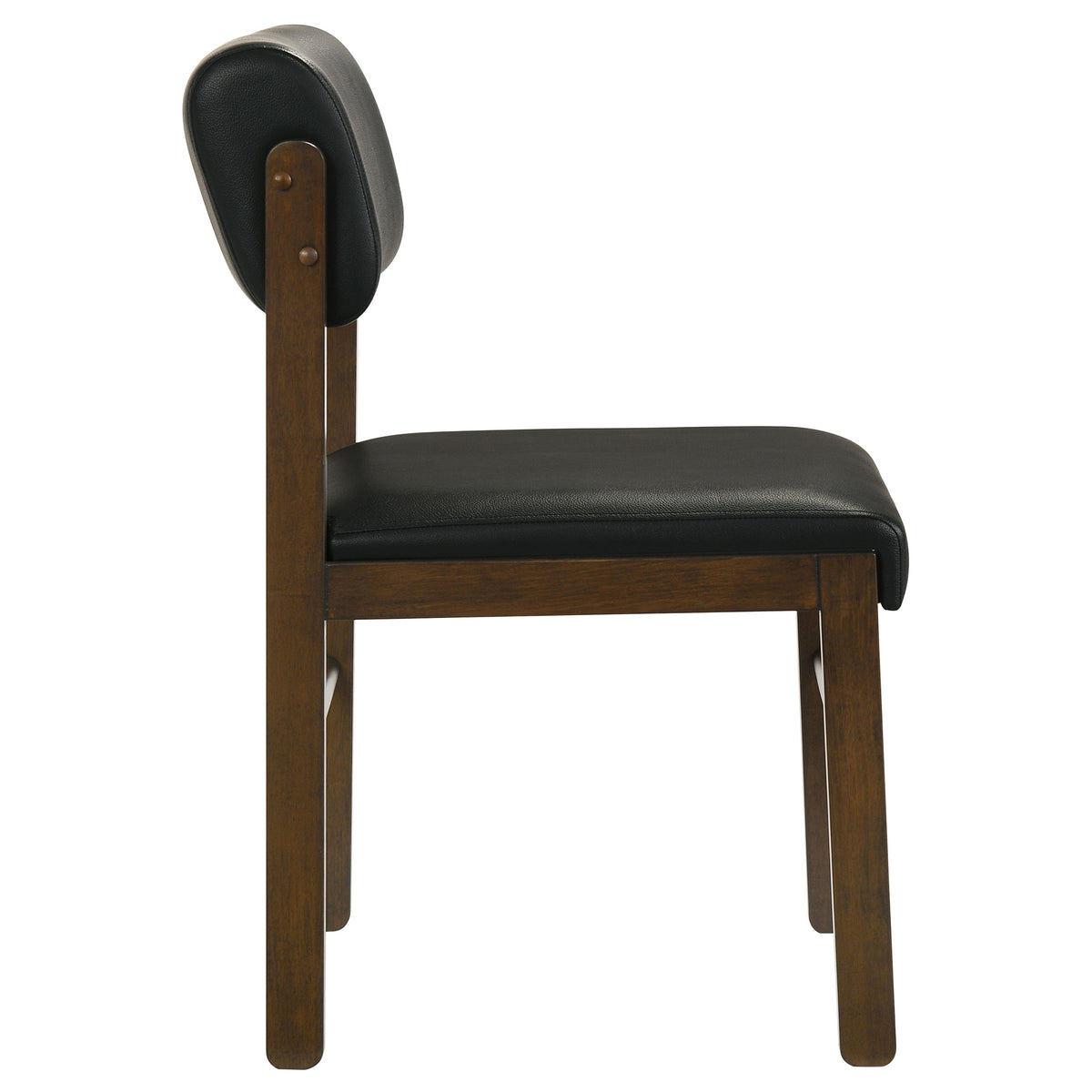 Kehoe Upholstered Dining Side Chairs, Set of 2 - Mid-Century Black Leatherette with Natural Oak or Walnut Frame โ view 20