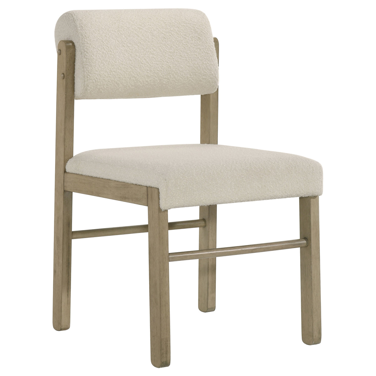 Kehoe Upholstered Dining Side Chairs (Set of 2) - Mid-Century Cream Fabric with Natural Oak or Walnut Legs – view 4