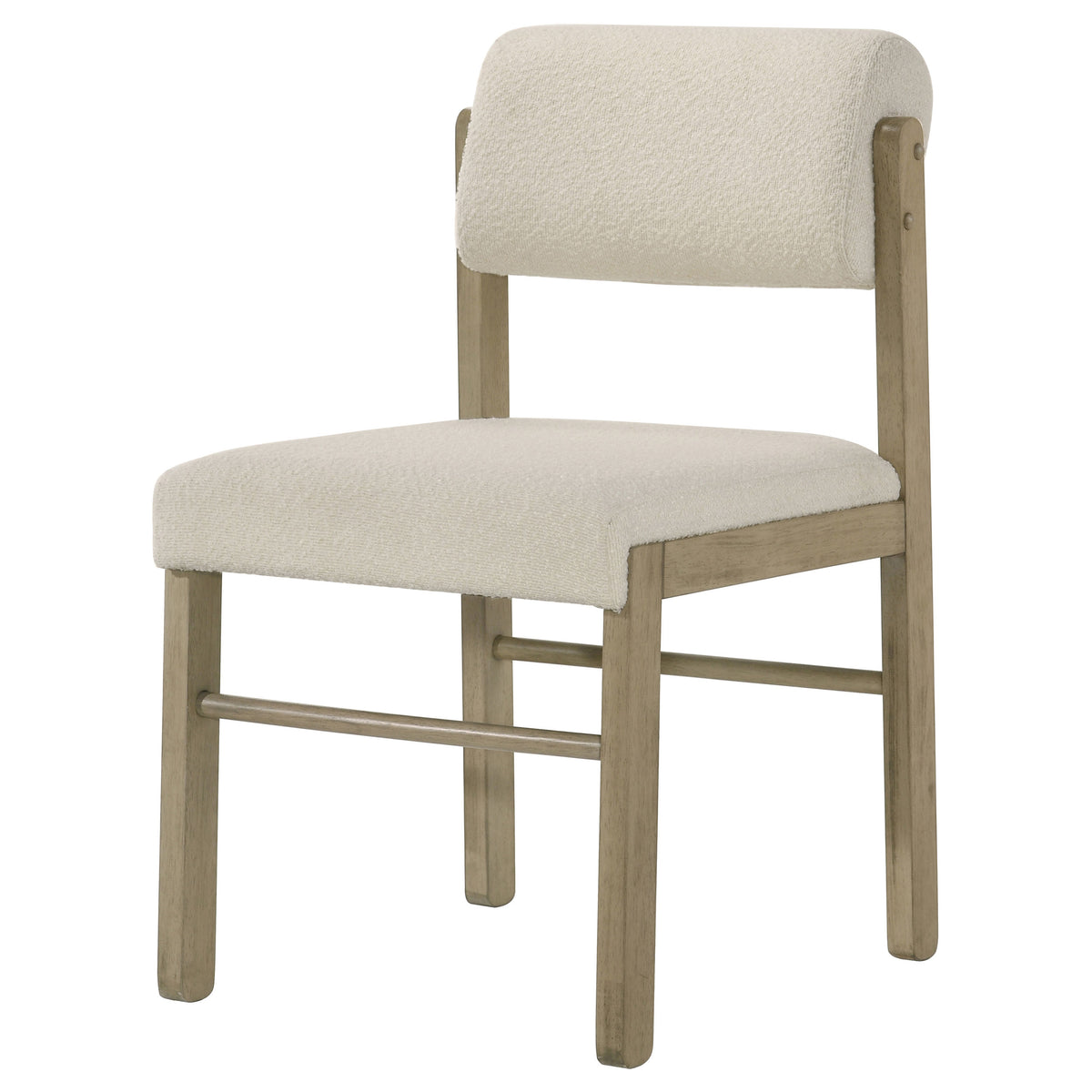 Kehoe Upholstered Dining Side Chairs (Set of 2) - Mid-Century Cream Fabric with Natural Oak or Walnut Legs – view 6
