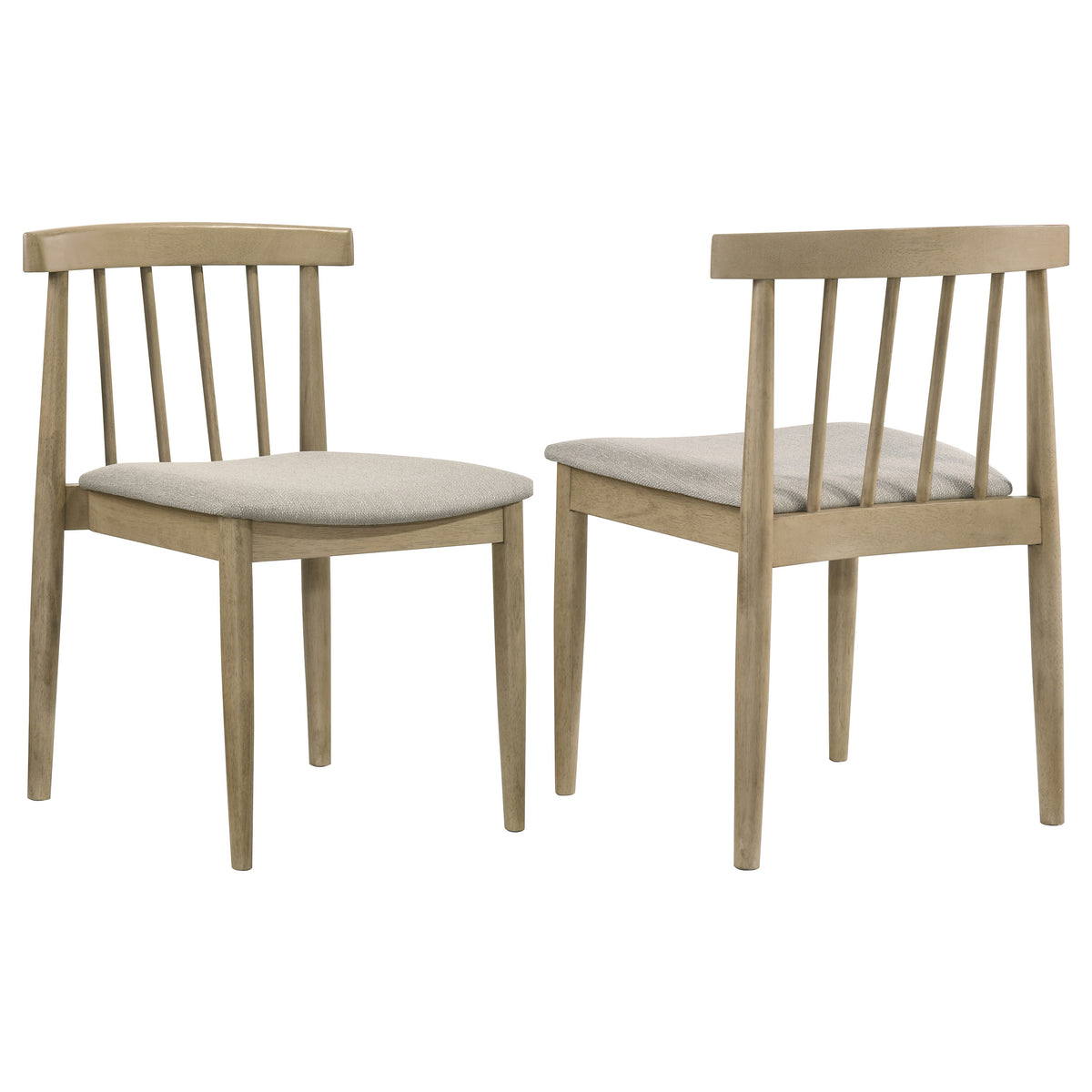 Cullen Mid-Century Spindle Back Dining Chairs (Set of 2) - Natural Oak / Wheat